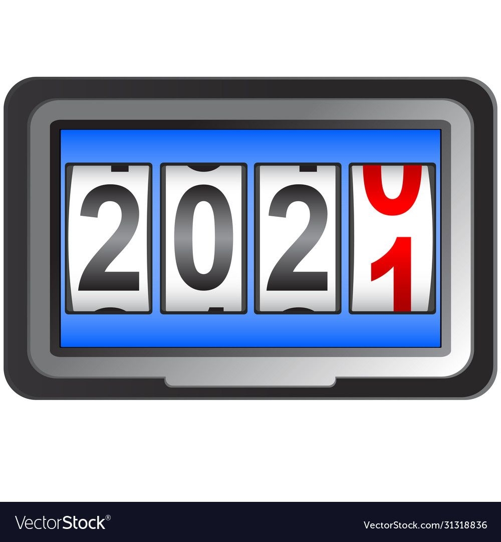 2021 New Year Counter Change Calendar Royalty Free Vector