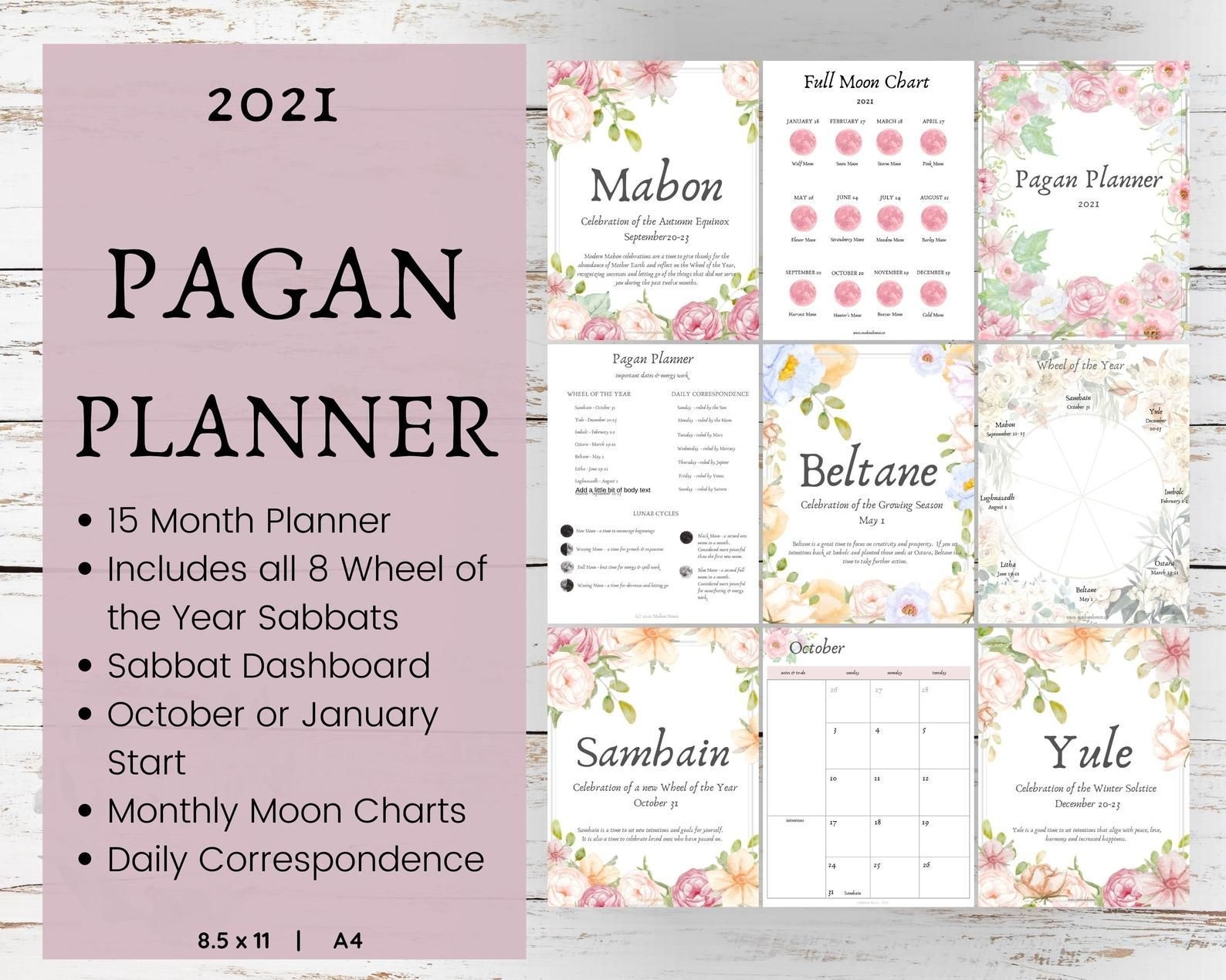 2021 Pagan Planner Printable Planner Pagan Wiccan | Etsy In