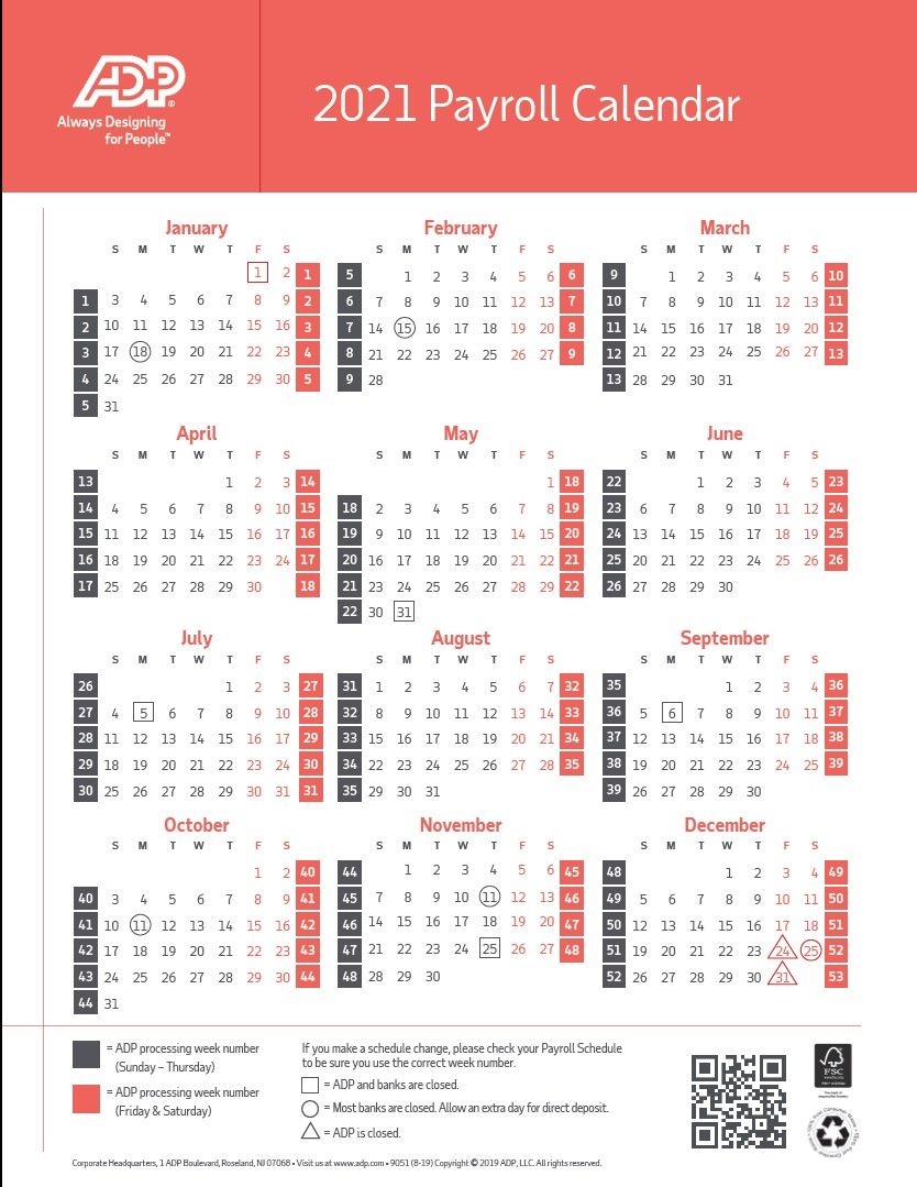 2021 Pay Periods Calendar