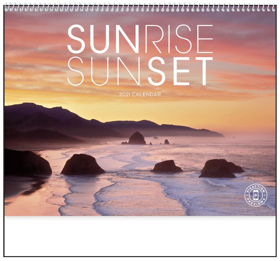2021 Sunrise / Sunset Calendar | 11&quot; X 19&quot; Imprinted Spiral