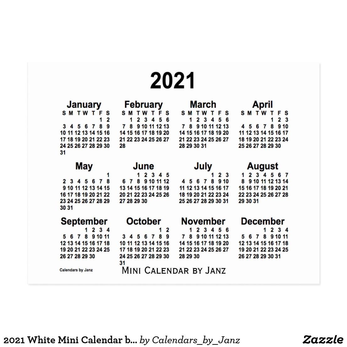 mini calendar 2021