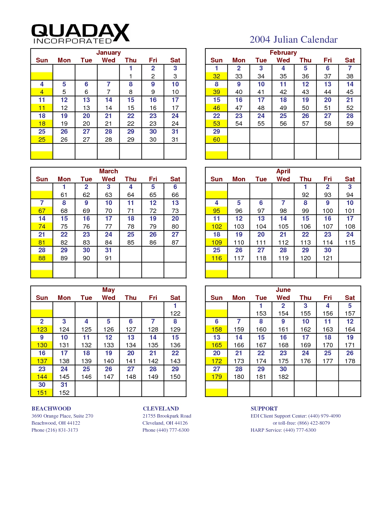 4 Best Julian Date Calendar 2016 Printable - Printablee