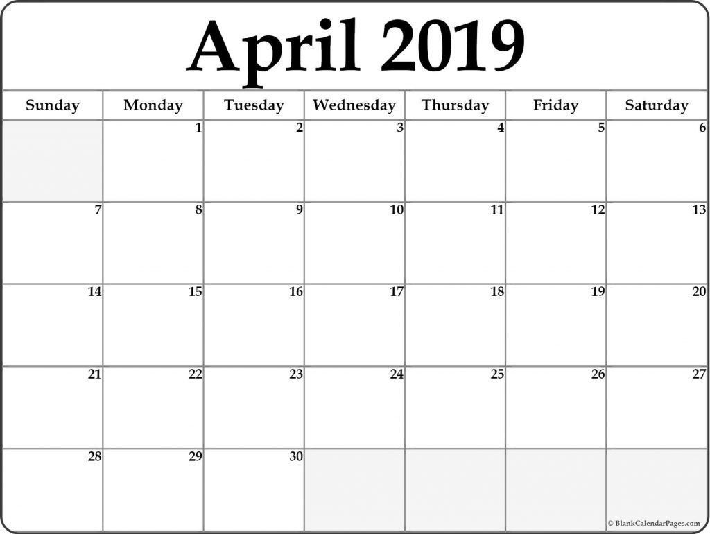 April 2019 Calendar Template Word #April #April2019