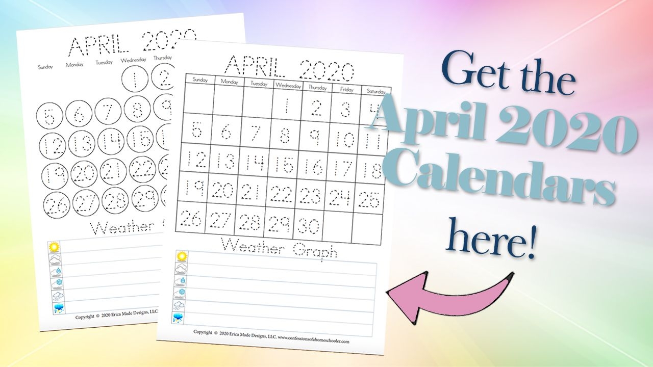 April 2020 Free Printable Calendars - Confessions Of A