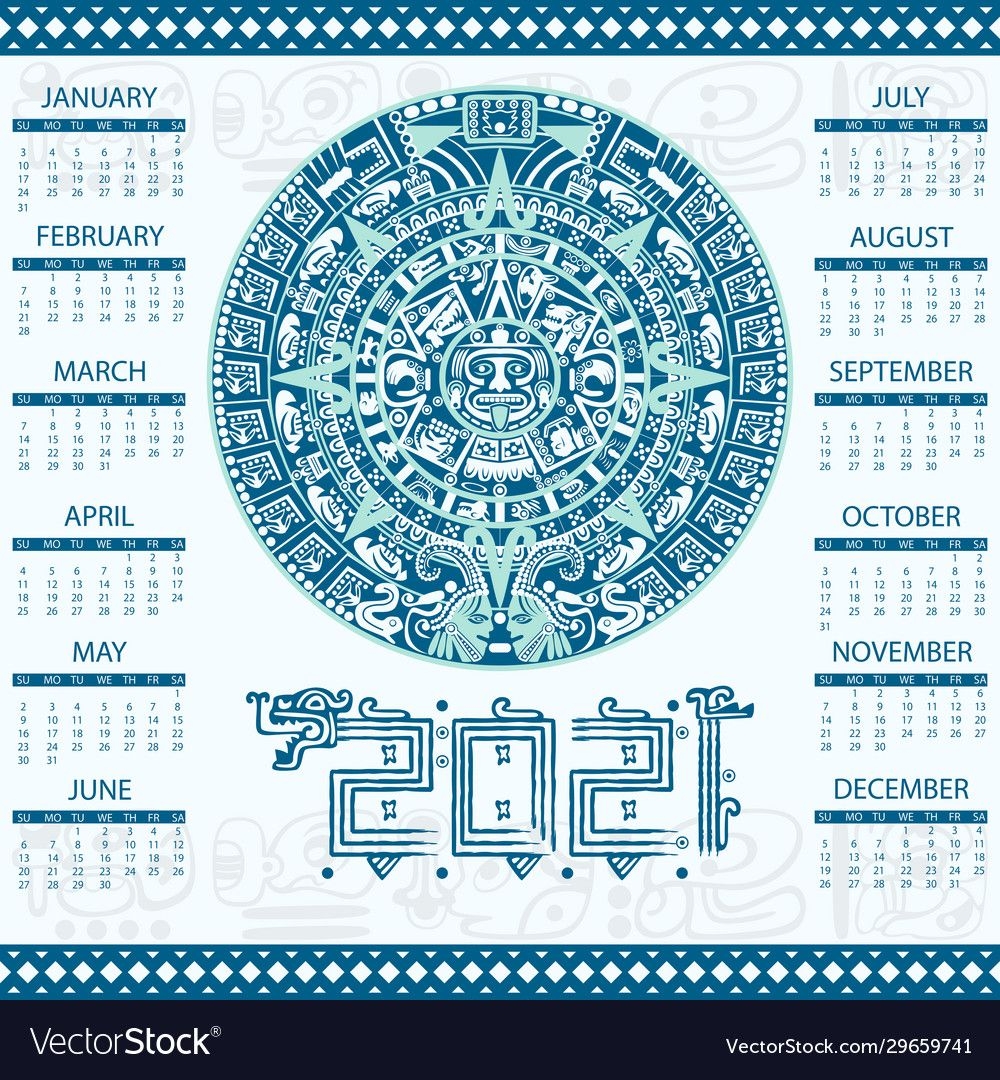 Aztec Calendar 2021 Royalty Free Vector Image - Vectorstock