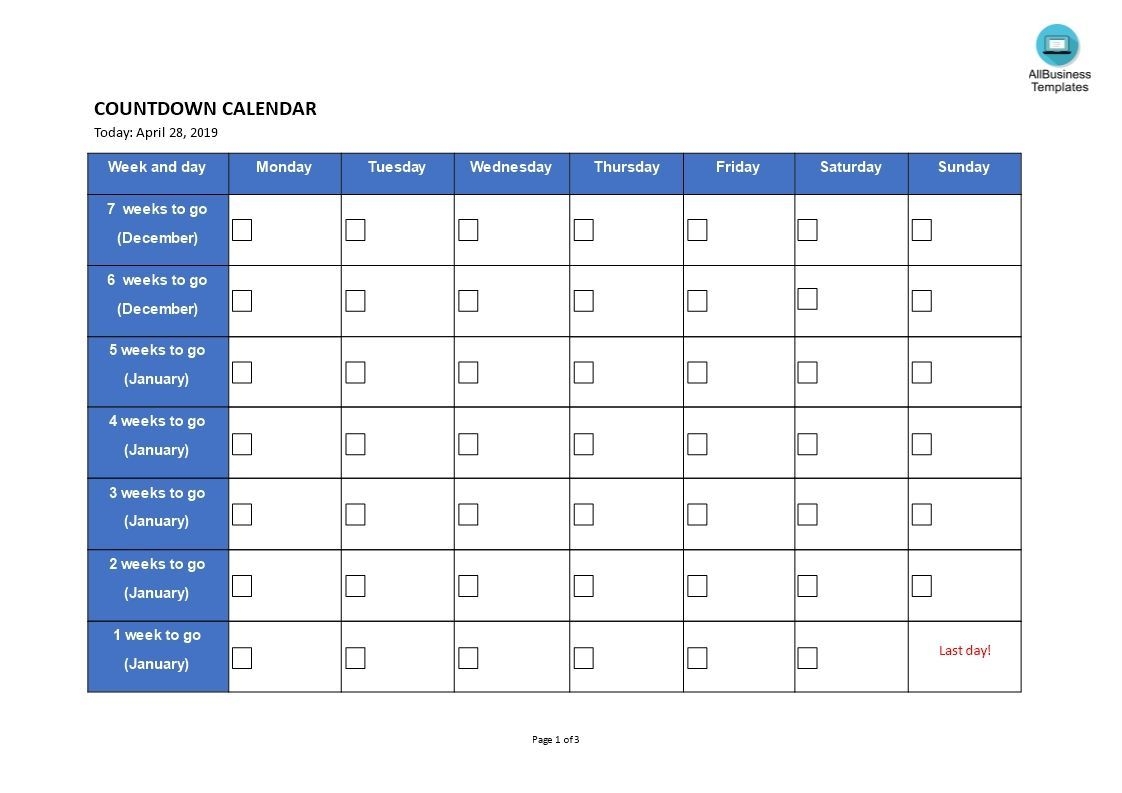 Best Countdown Retirement Calendar Printable In 2020