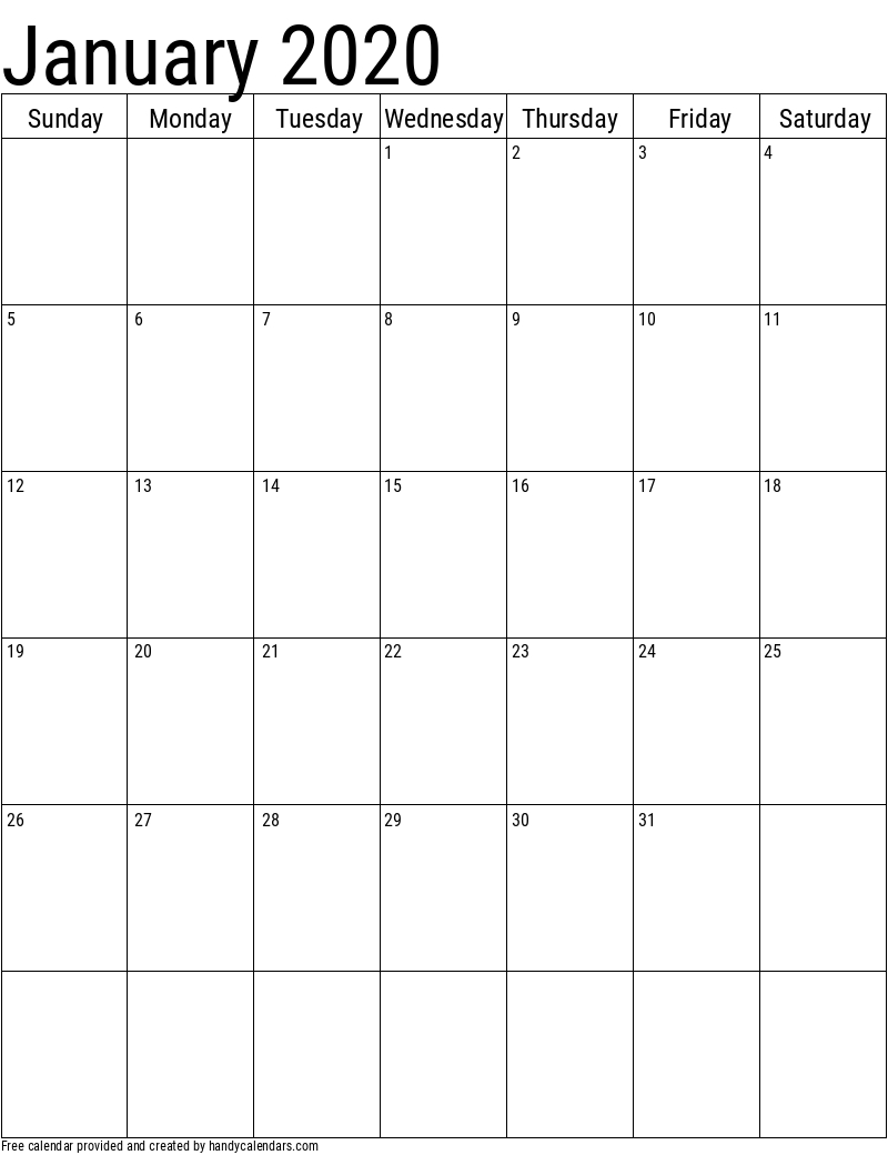 Blank Vertical Calendar In 2020 | Vertical Calendar