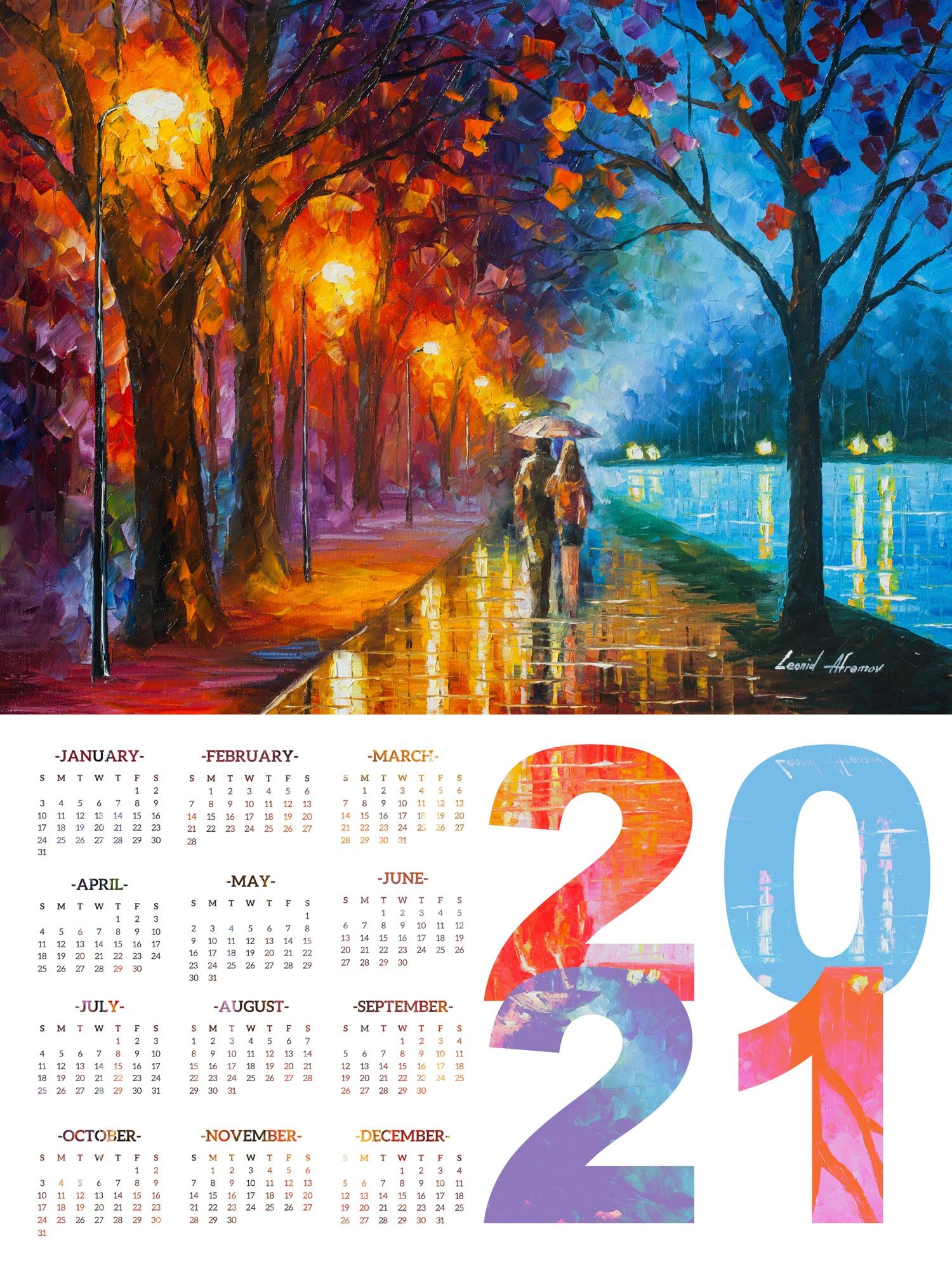 Calendar 2021 - Print On High Quality Artistic Canvas