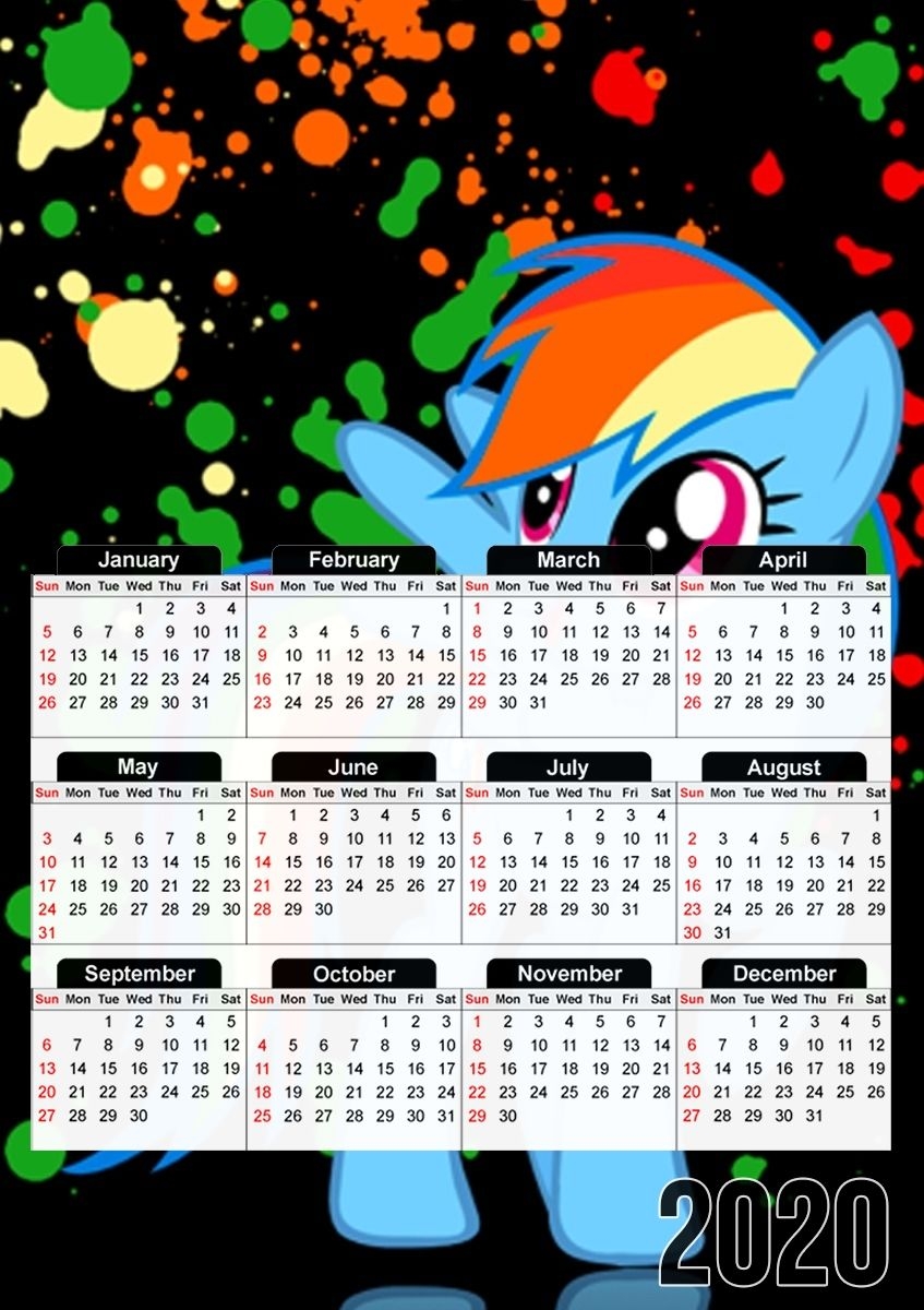 Calendrier Photo 30X43Cm Format A3 My Little Pony Rainbow Dash