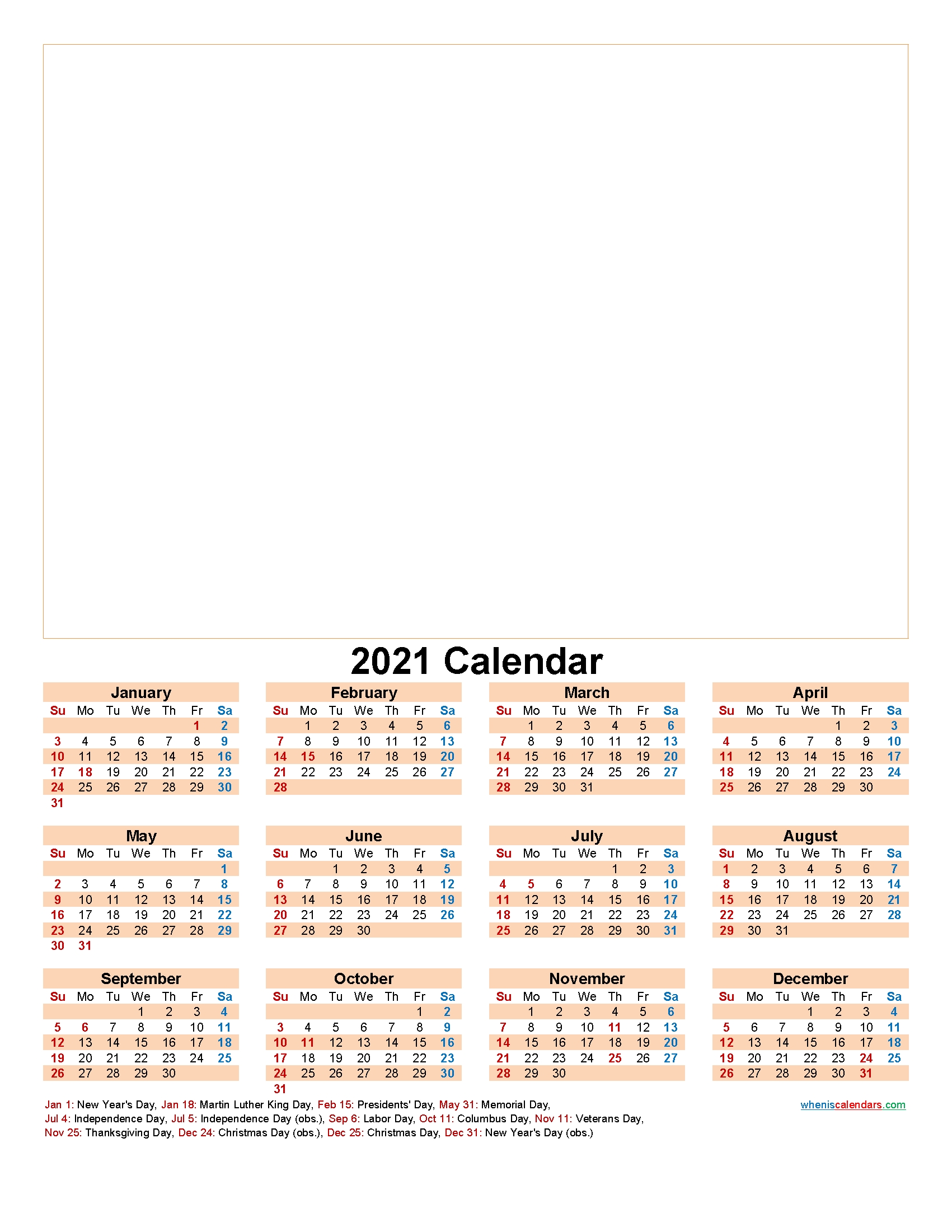 Create Your Own Photo Calendar Online Free 2021 – Template