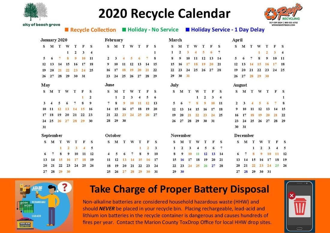 Ridgewood Recycling Calendar 2021