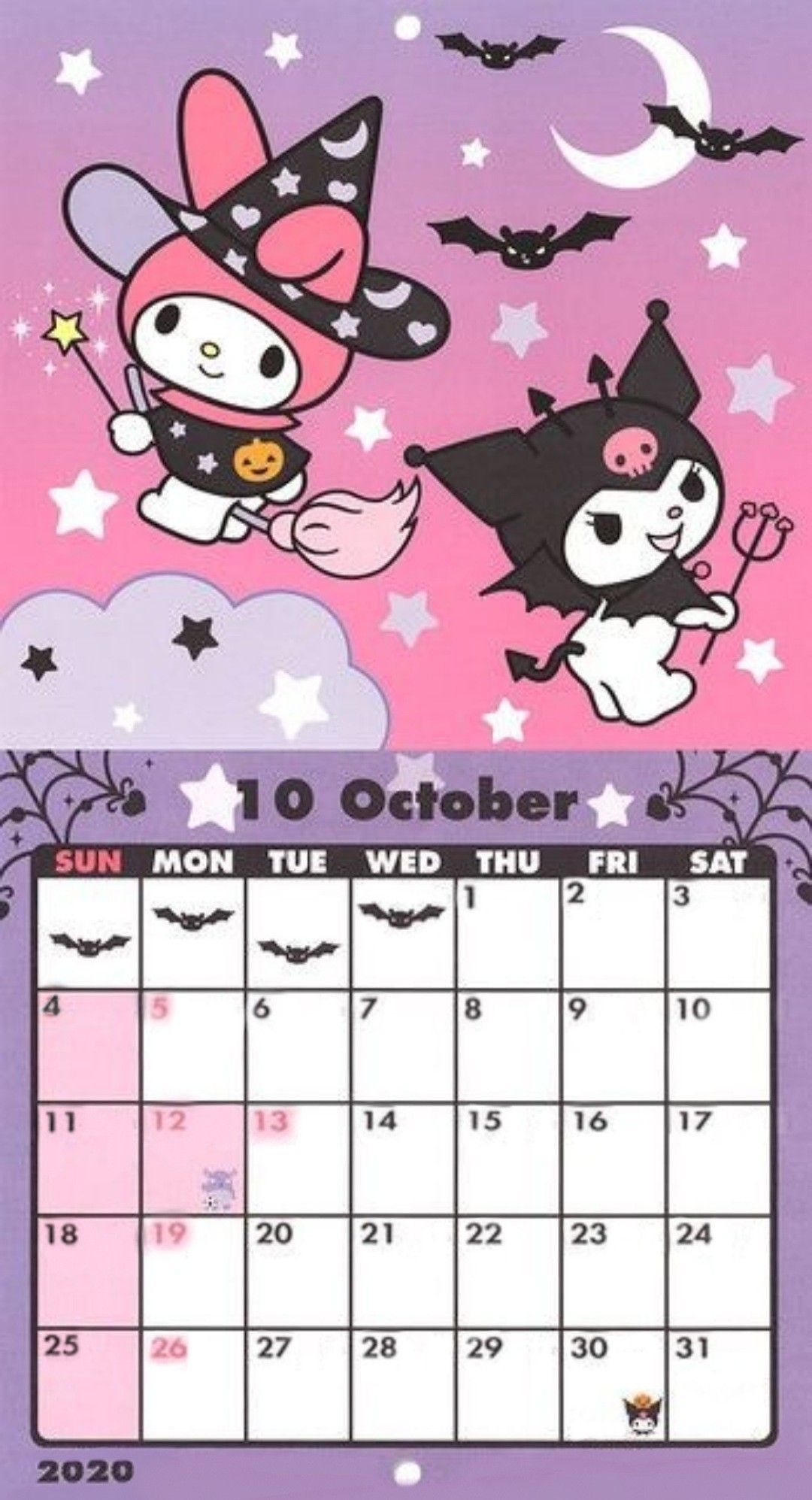 Sanrio October Calendar Printable Calendar 2023