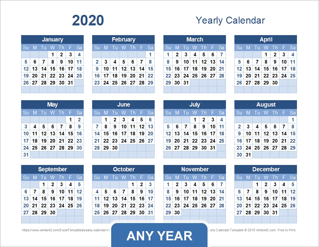 Download A Variety Of Free Yearly Calendar Templates That