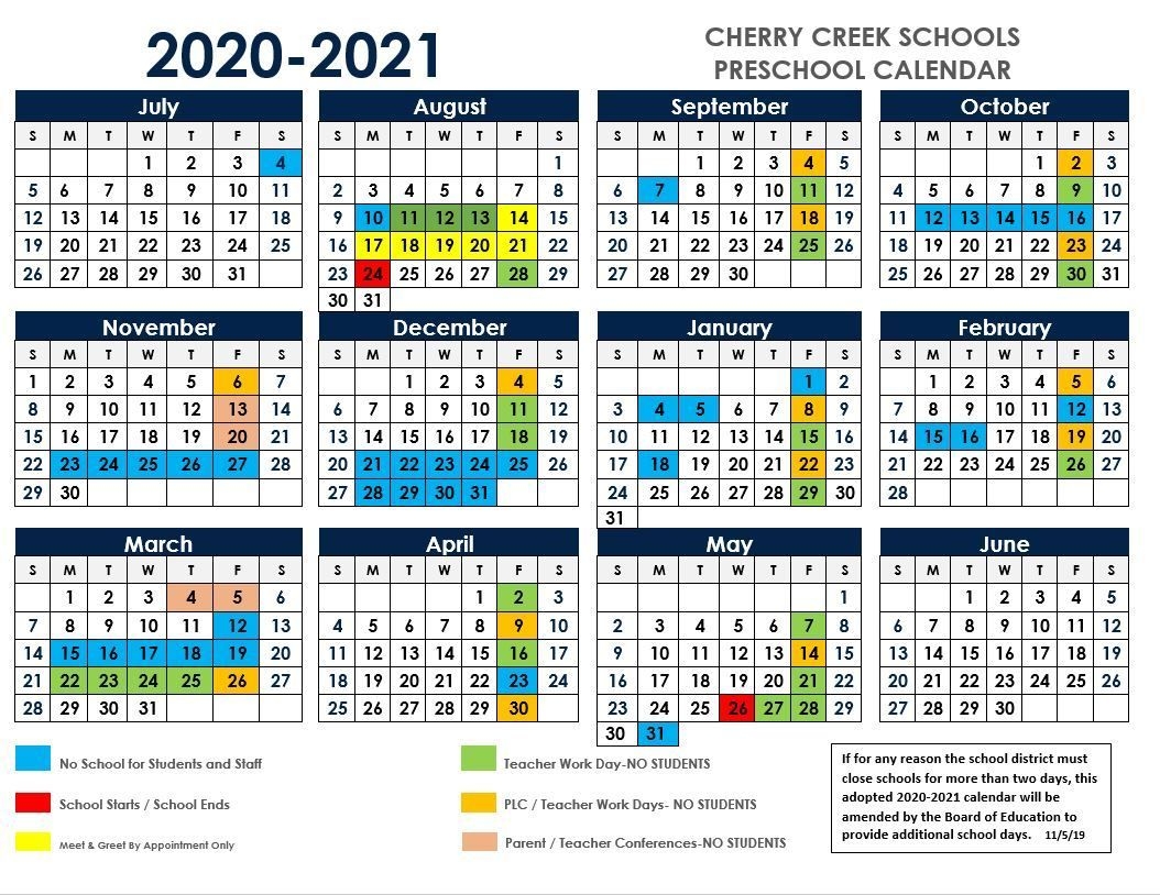 Early Childhood Education / Calendar