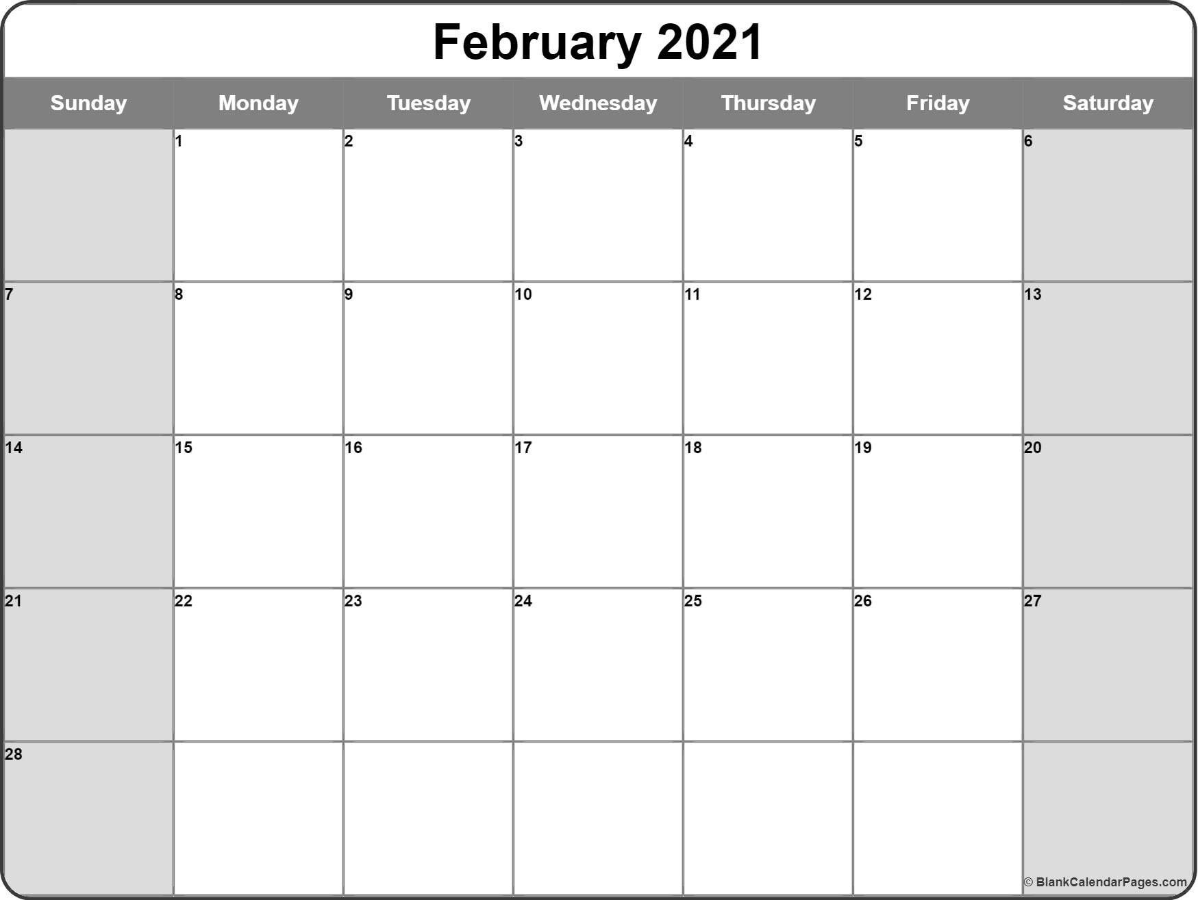 February 2021 Calendar Free Printable In 2020 | Calendar
