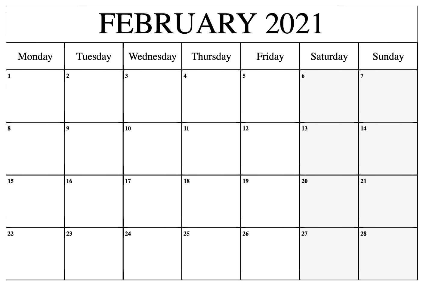 February 2021 Calendar In 2020 | Calendar Printables