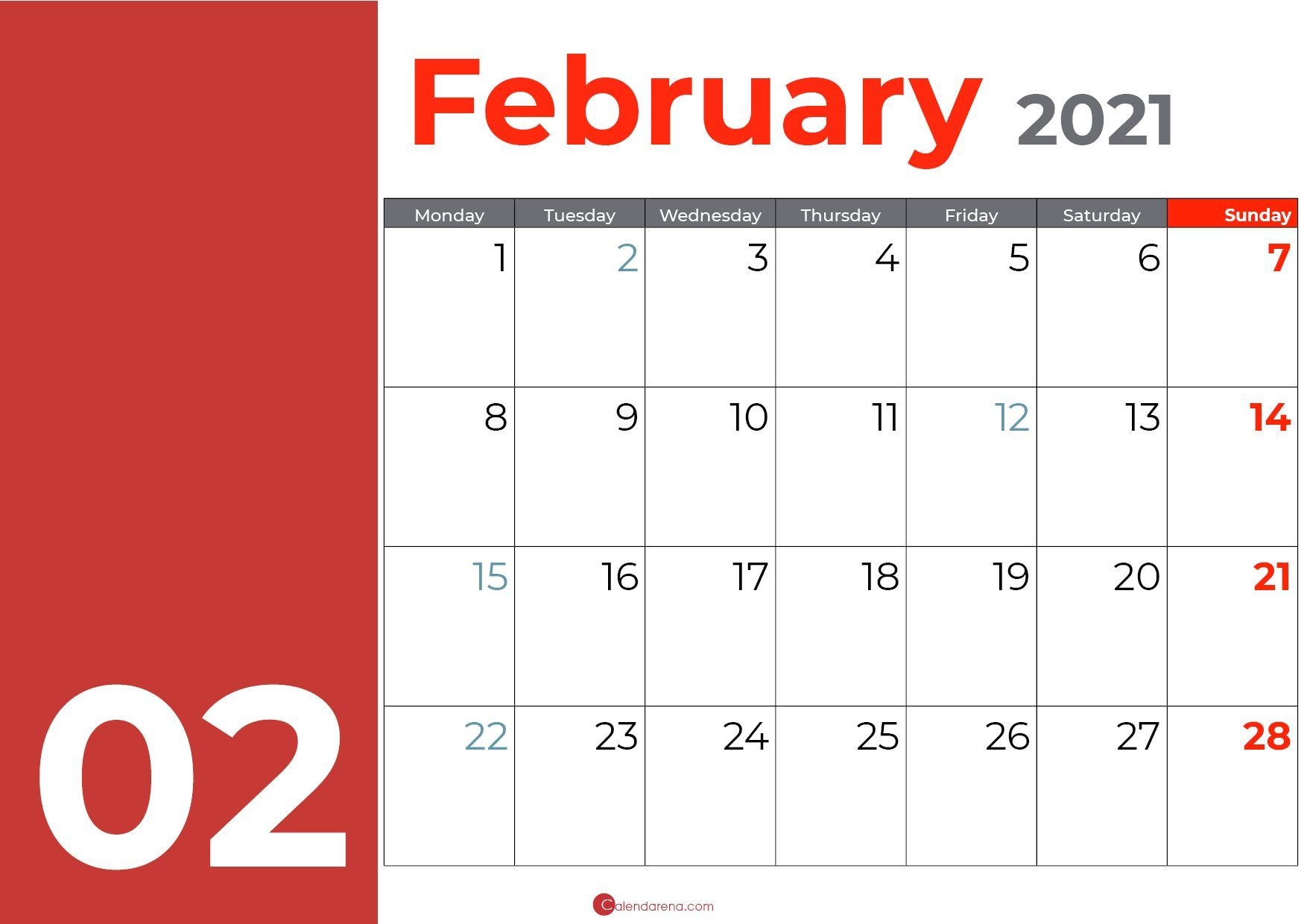 February Days Orange In 2020 | February Calendar, Calendar