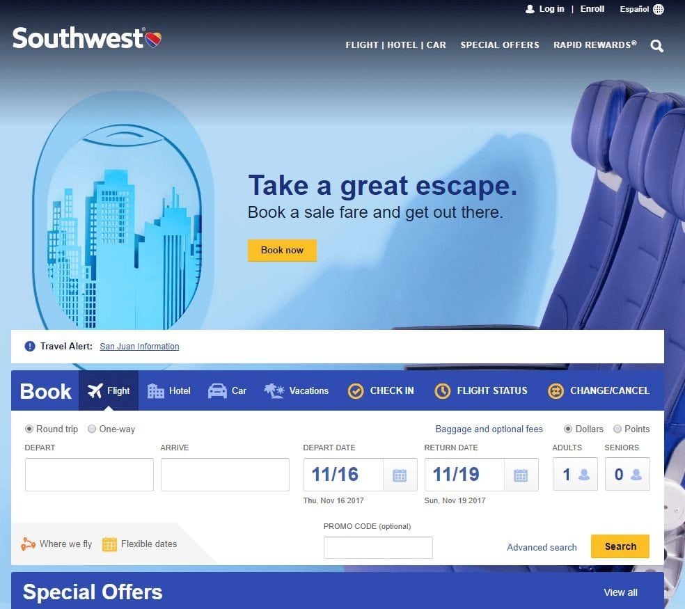 Finding Low Fares On Southwest Airlines - Travelzork