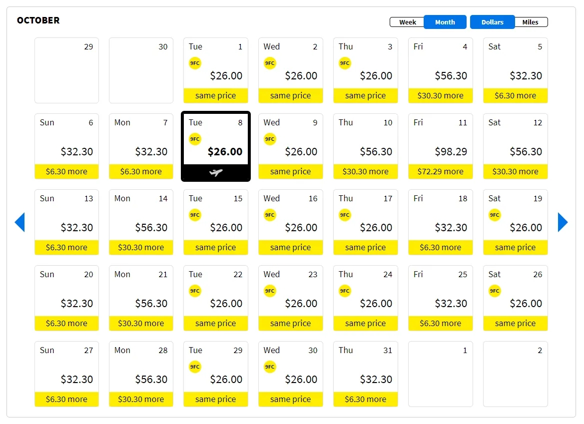 Fly Affordably With Spirit Low Fare Calendar+1-888-526-9336