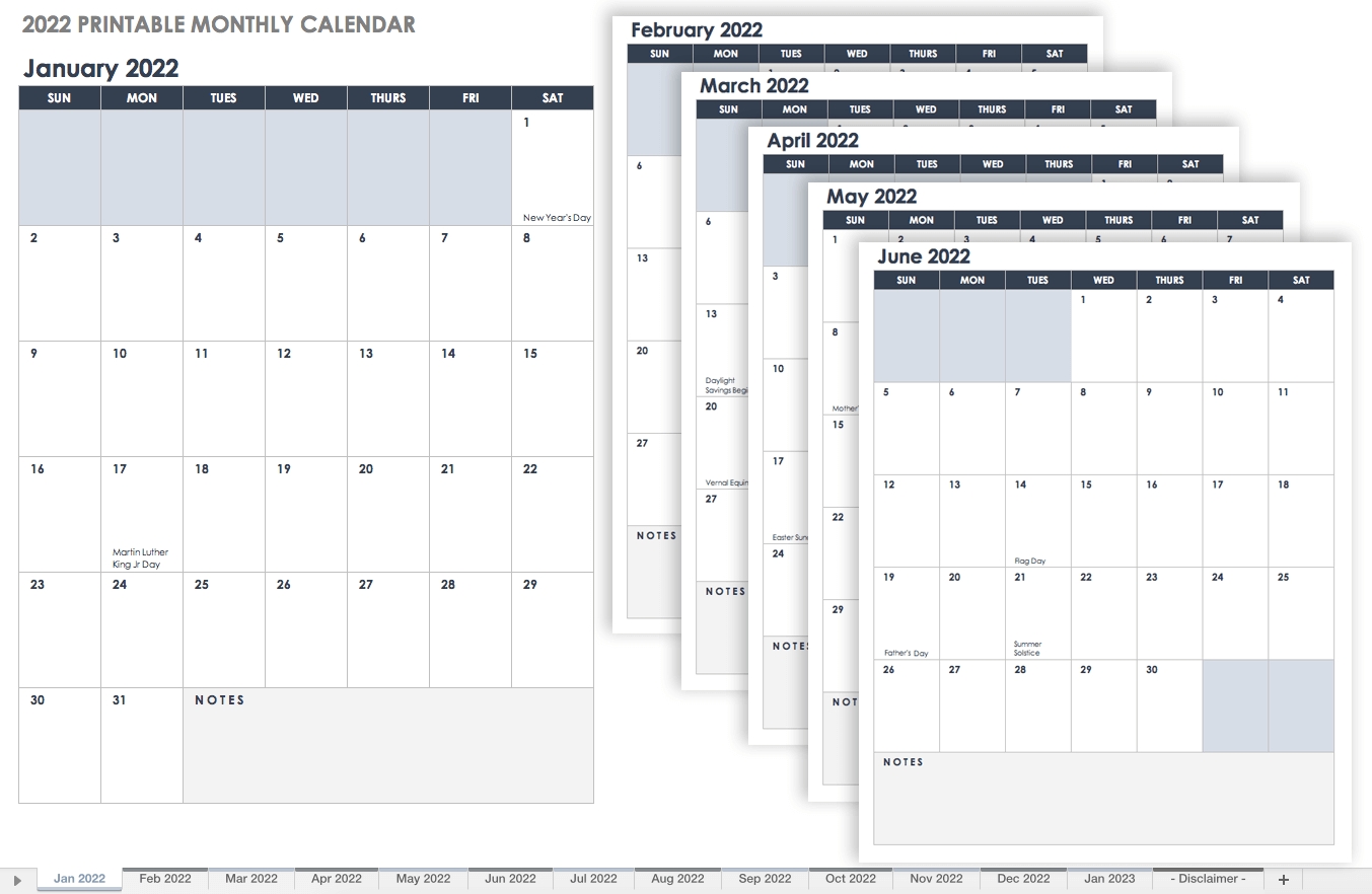 Free Blank Calendar Templates - Smartsheet