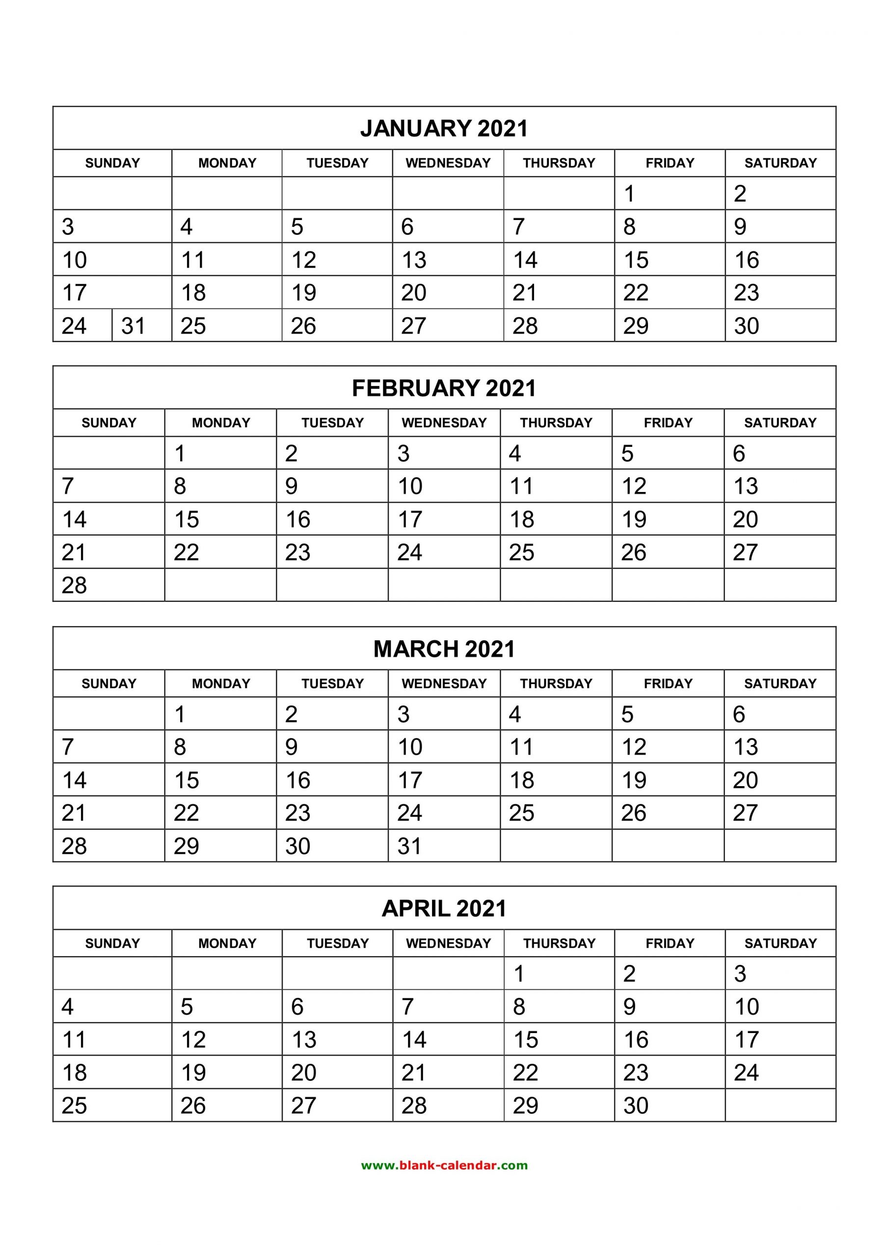 Best 3 Month Calendar Printout 2021