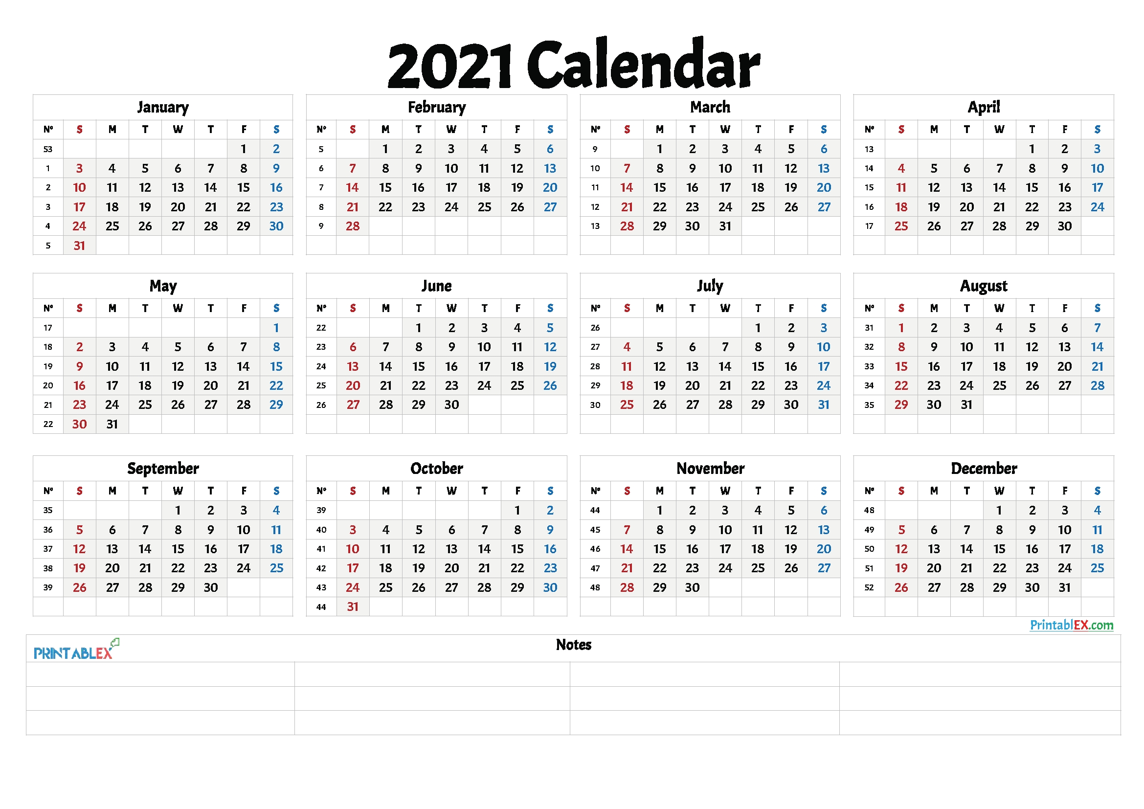 Best Week At A Glance Printable 2021 Template