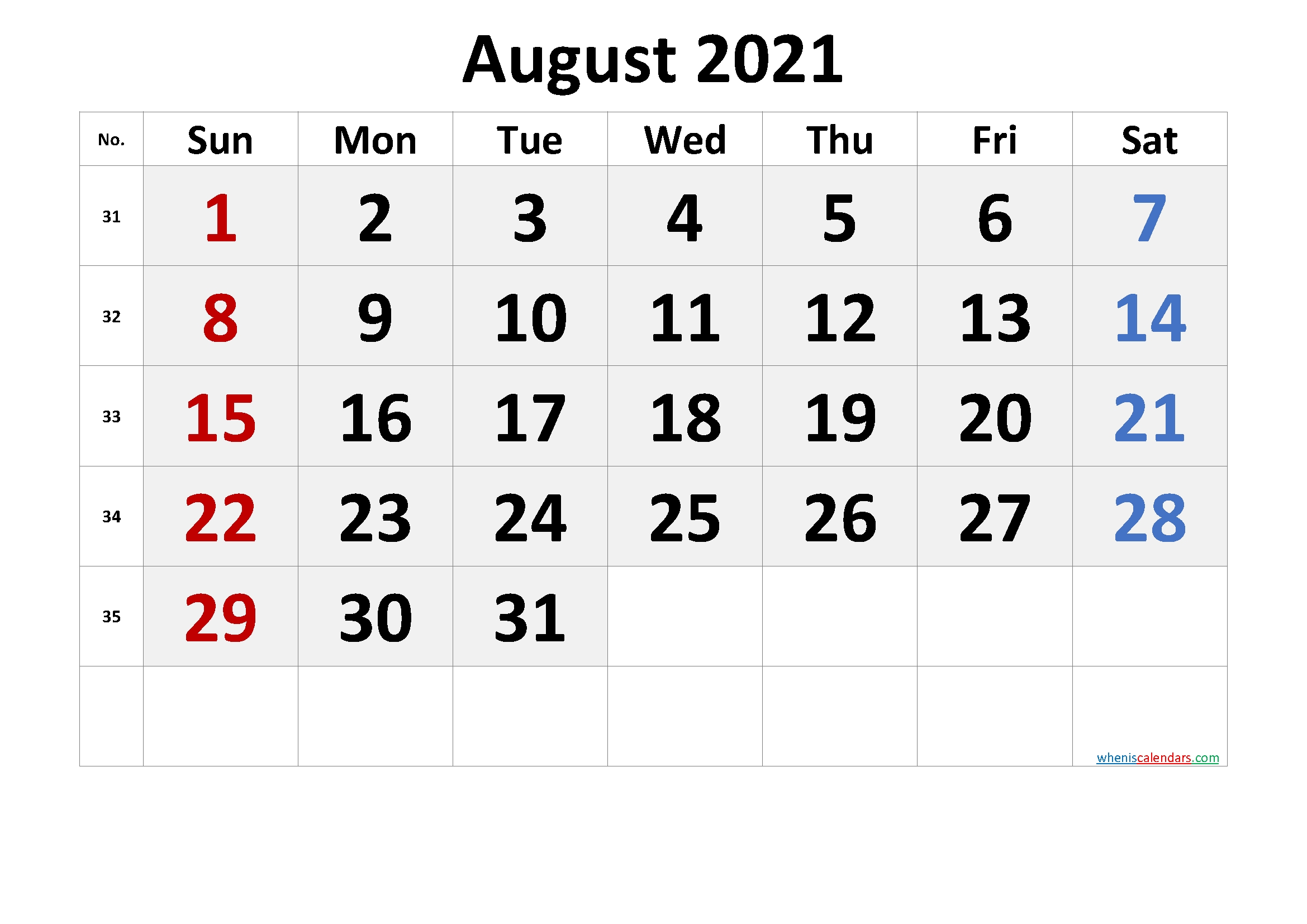 Free Printable August 2021 Calendar In 2020 | March Free