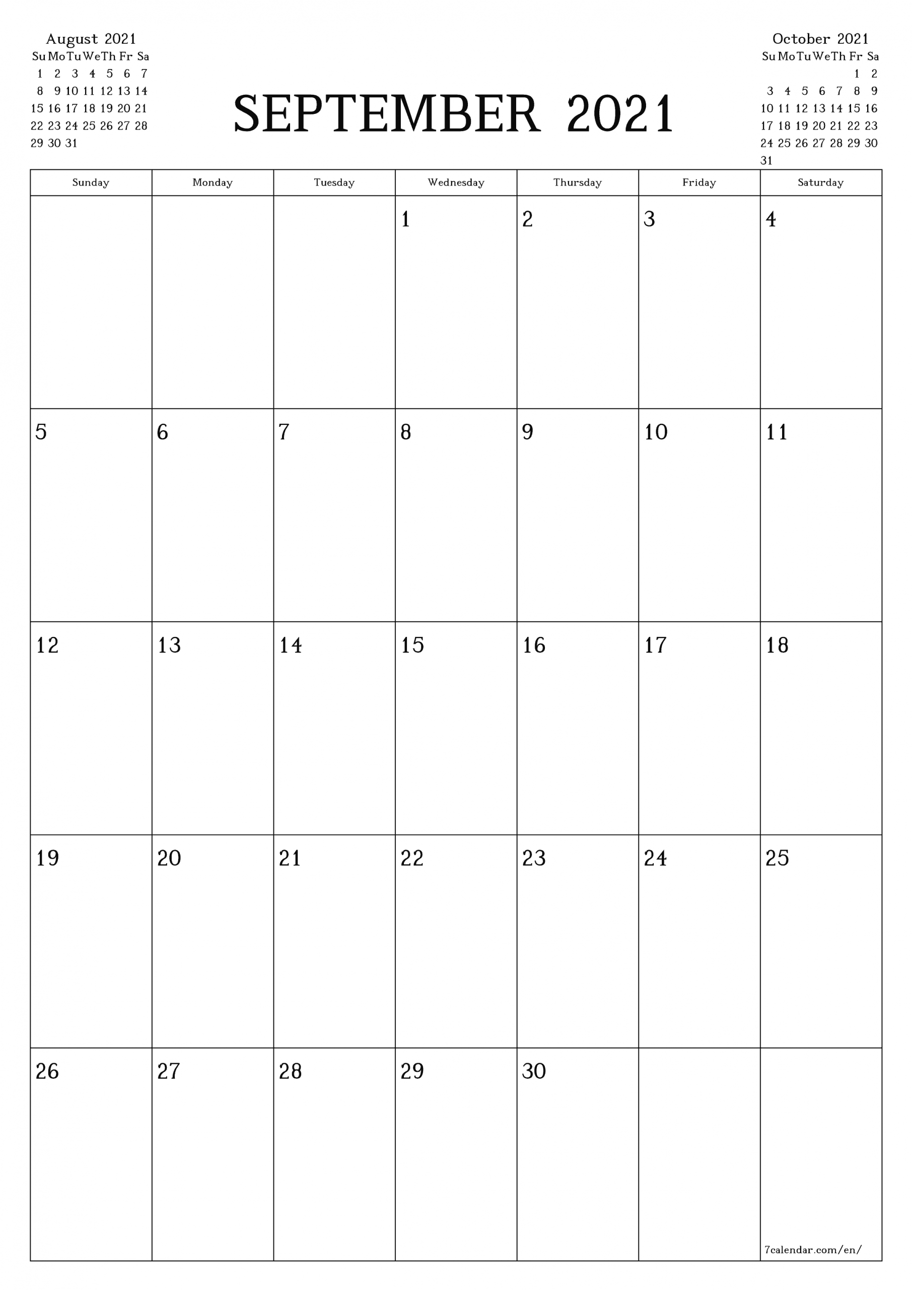 Free Printable Blank Monthly Calendar And Planner For