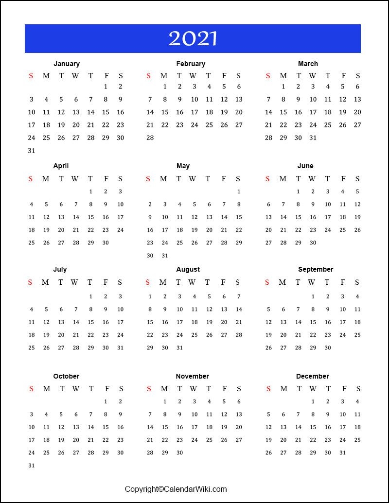 Free Printable Calendar 2021 Templates [Pdf, Word]