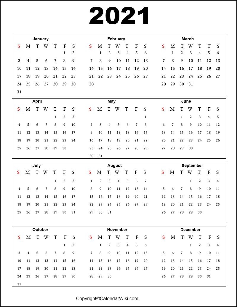 Free Printable Calendar 2021 Templates [Pdf, Word]