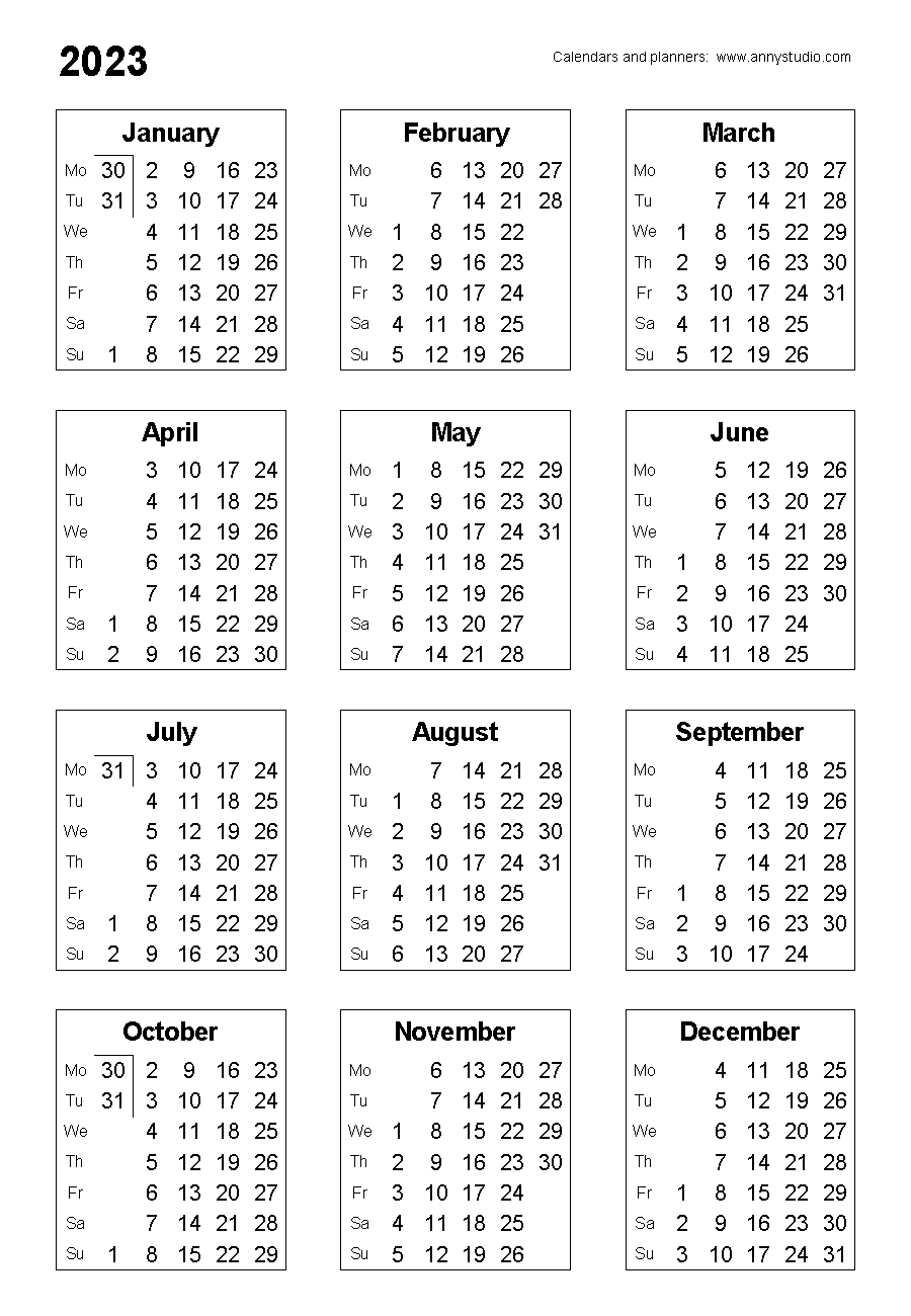 Free Printable Calendars And Planners 2021, 2022 And 2023