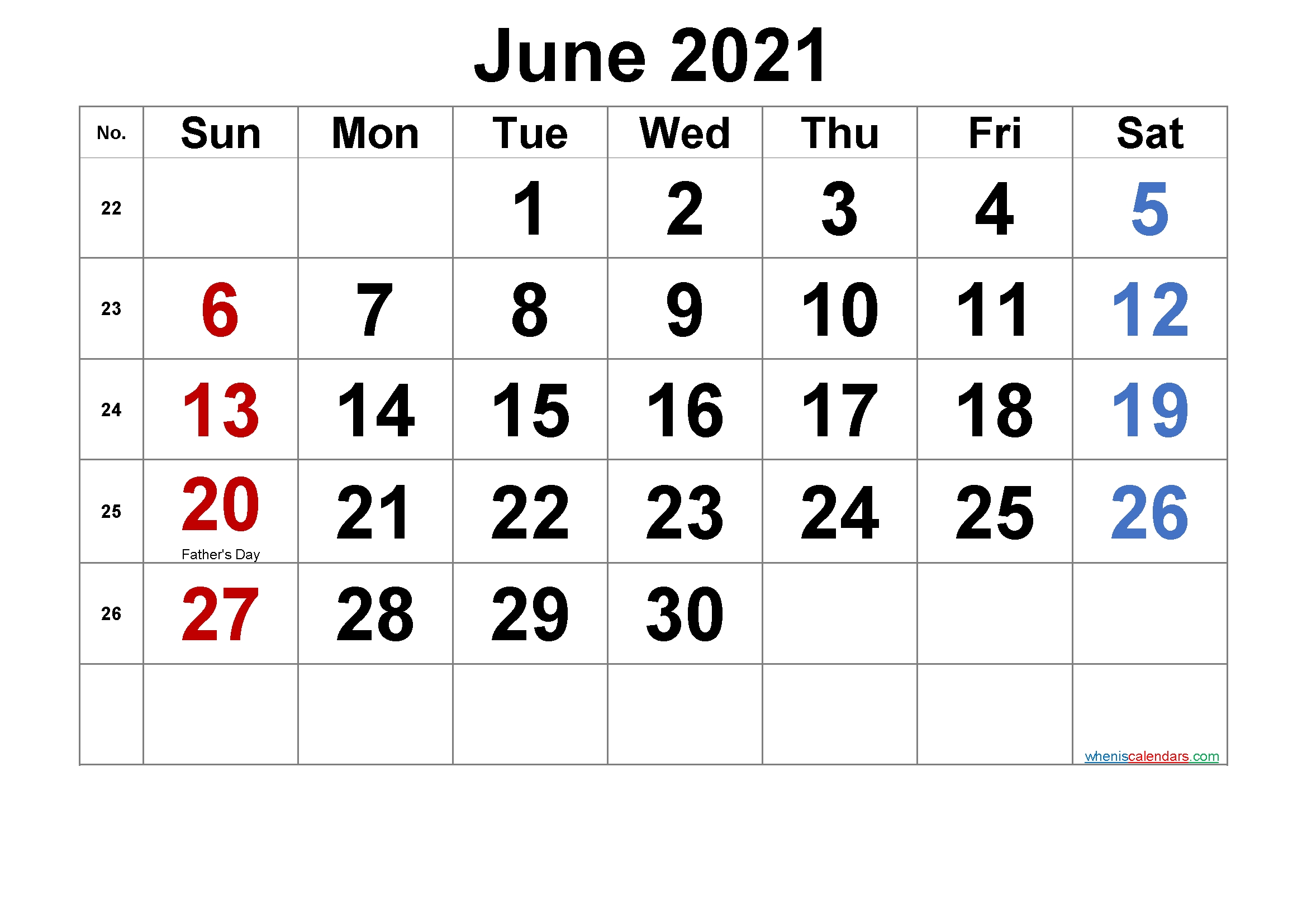 Free Printable June 2021 Calendar In 2020 | Calendar