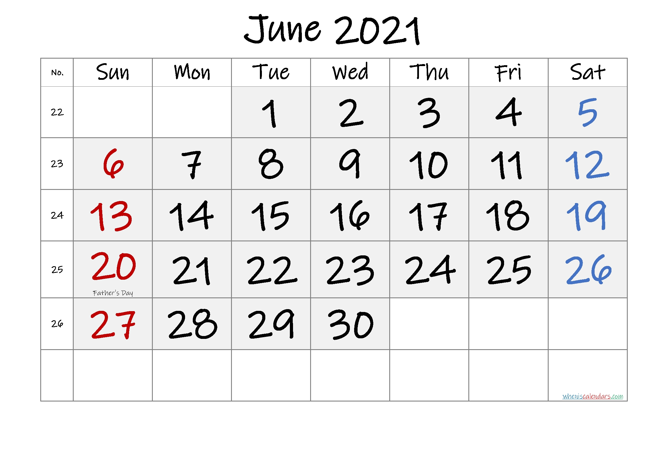 Free Printable June 2021 Calendar In 2020 | Printable