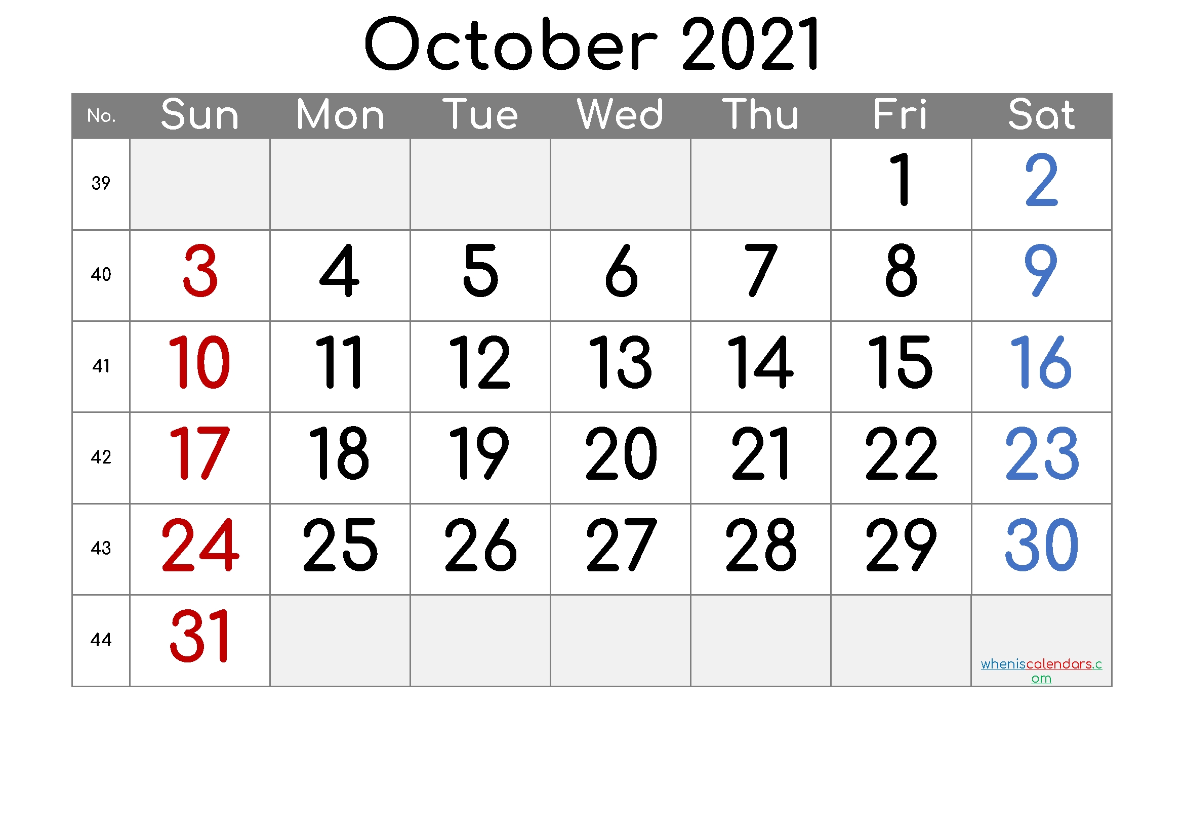 Free Printable October 2021 Calendar (Premium) In 2020