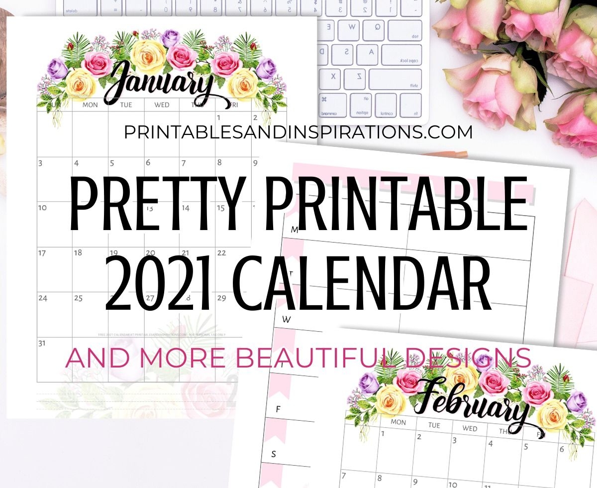 Free Printable Pretty Roses Calendar For 2021 - Printables