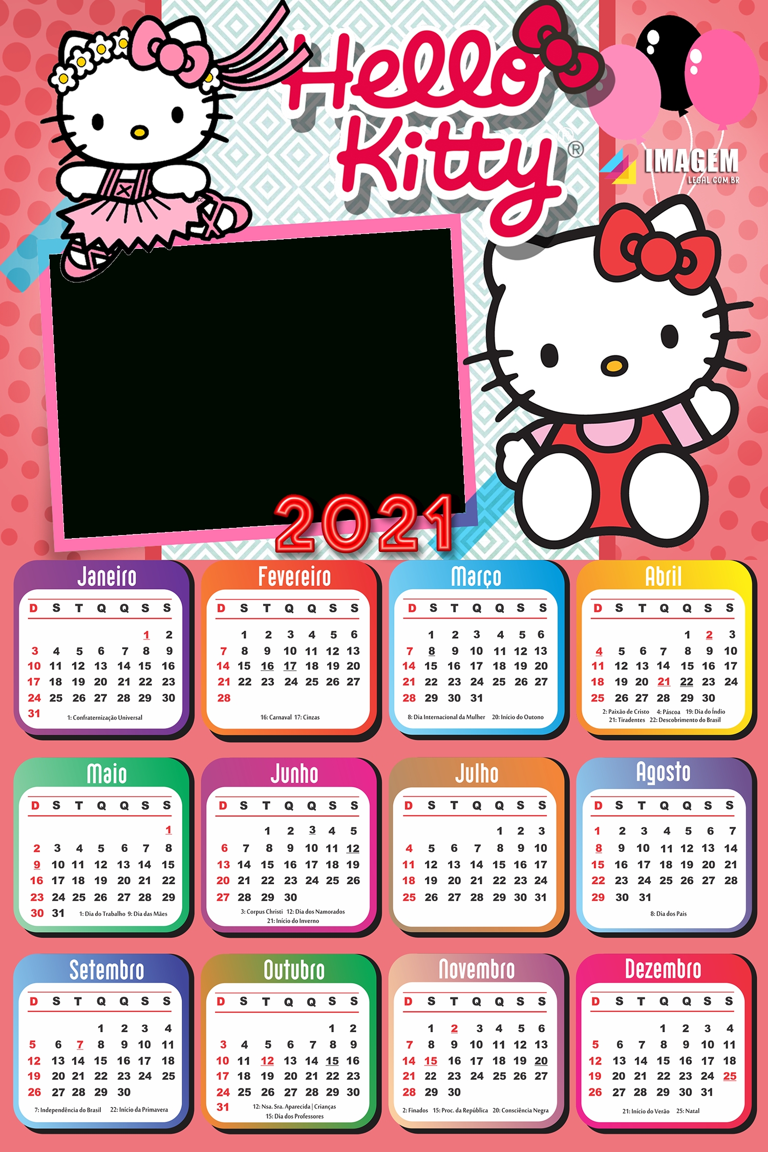 Hello Kitty Toys Calendar 2019 Frame Photo Montage Free