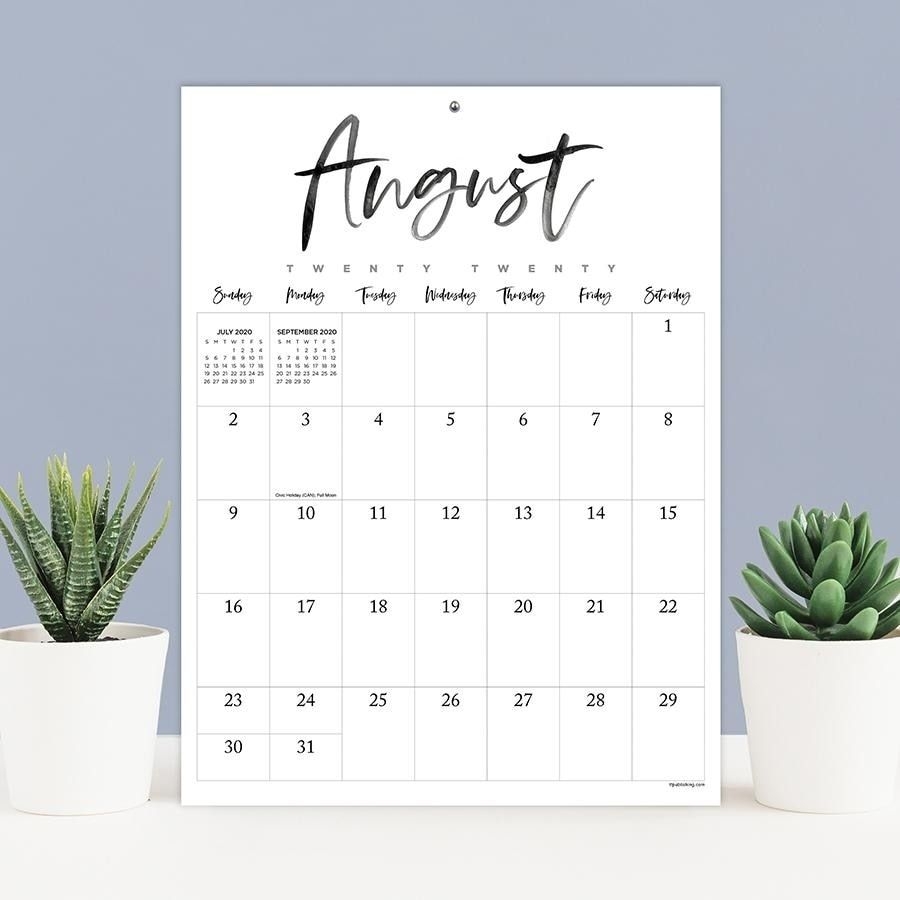 July 2020-June 2021 9X12 Handwritten Script Mini Monthly Art Poster Calendar