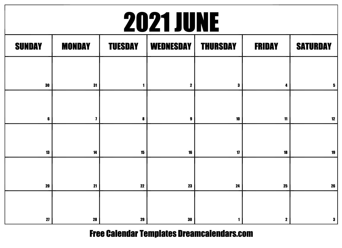 June 2021 Calendar | Free Blank Printable Templates