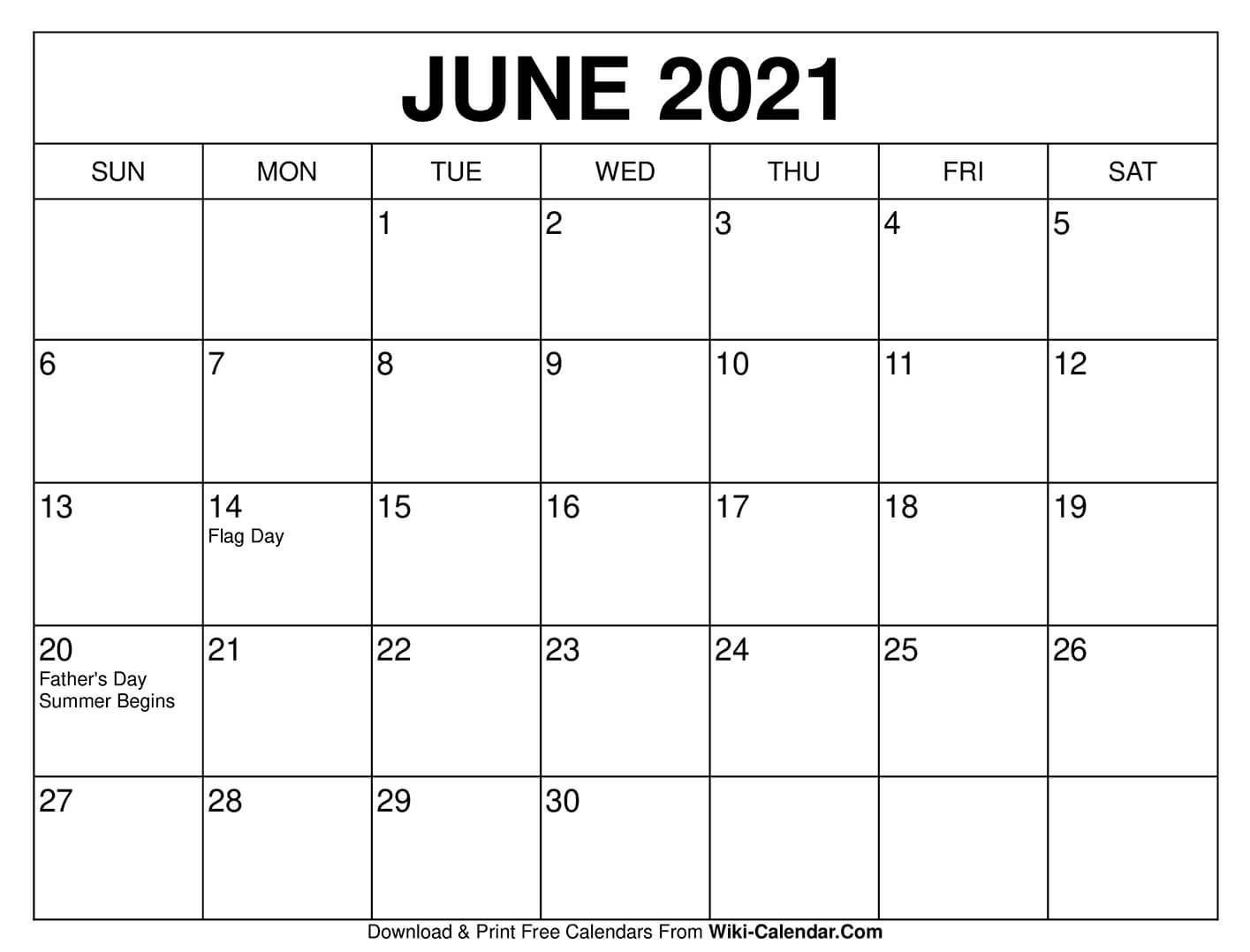 June 2021 Calendar In 2020 | Calendar Template, Calendar