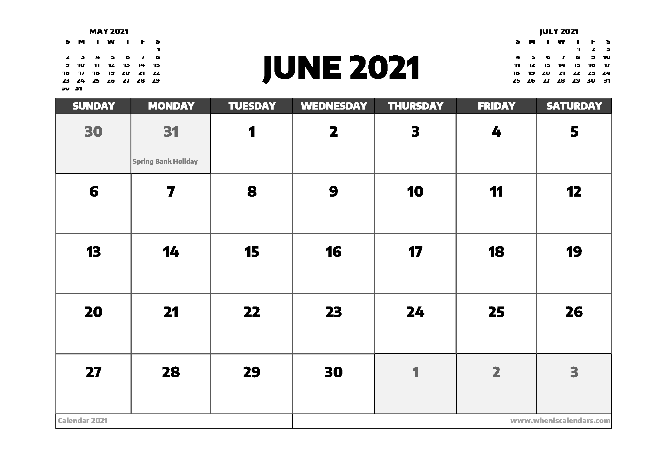 June 2021 Calendar Uk With Holidays In 2020 | Calendar Uk