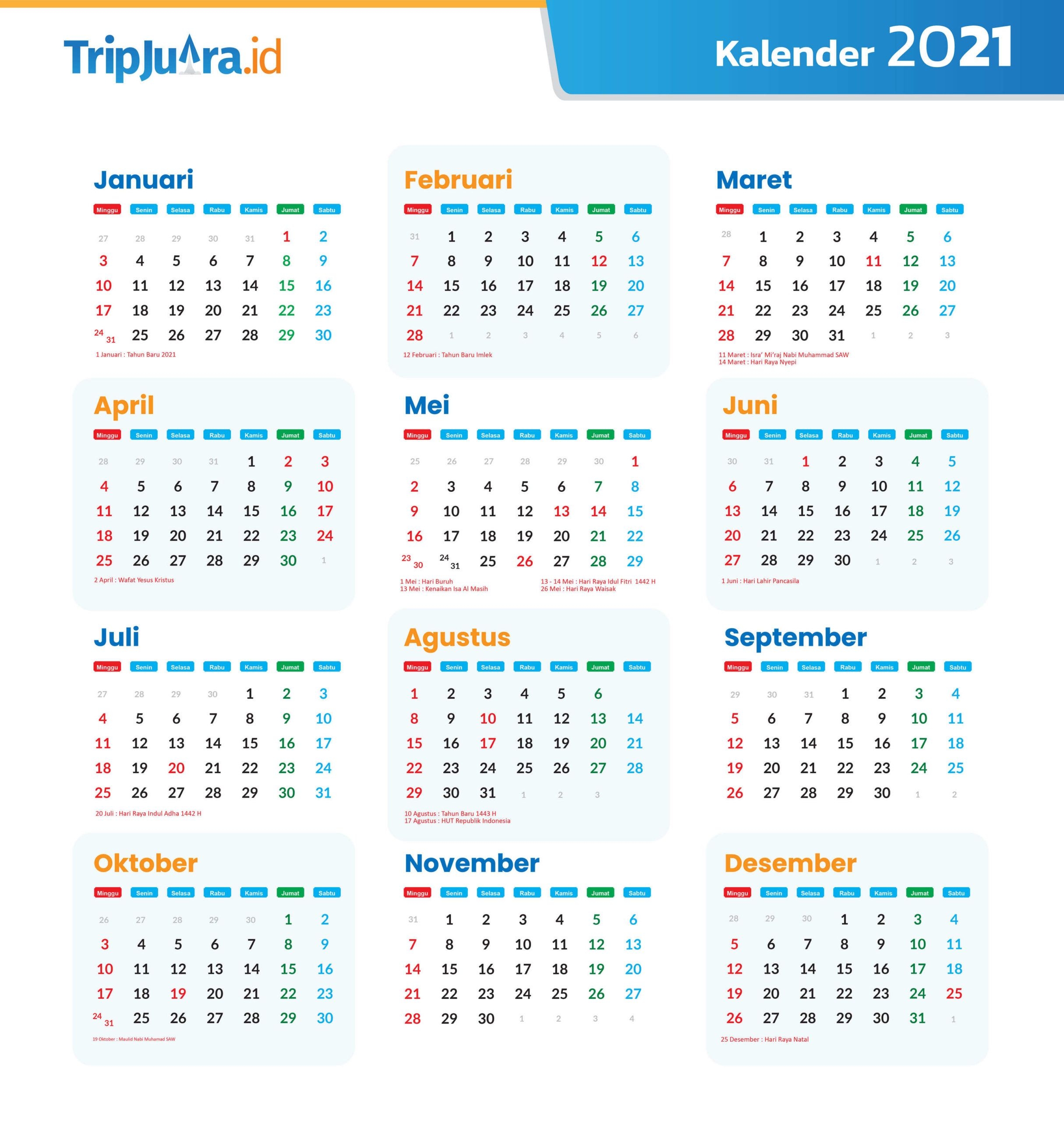 Kalender 2021 Indonesia Lengkap Dengan Libur Nasional