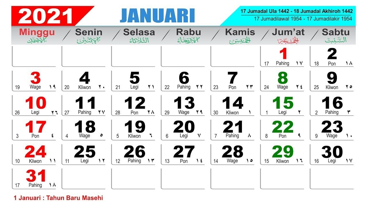 Kalender Tahun 2021 - Youtube