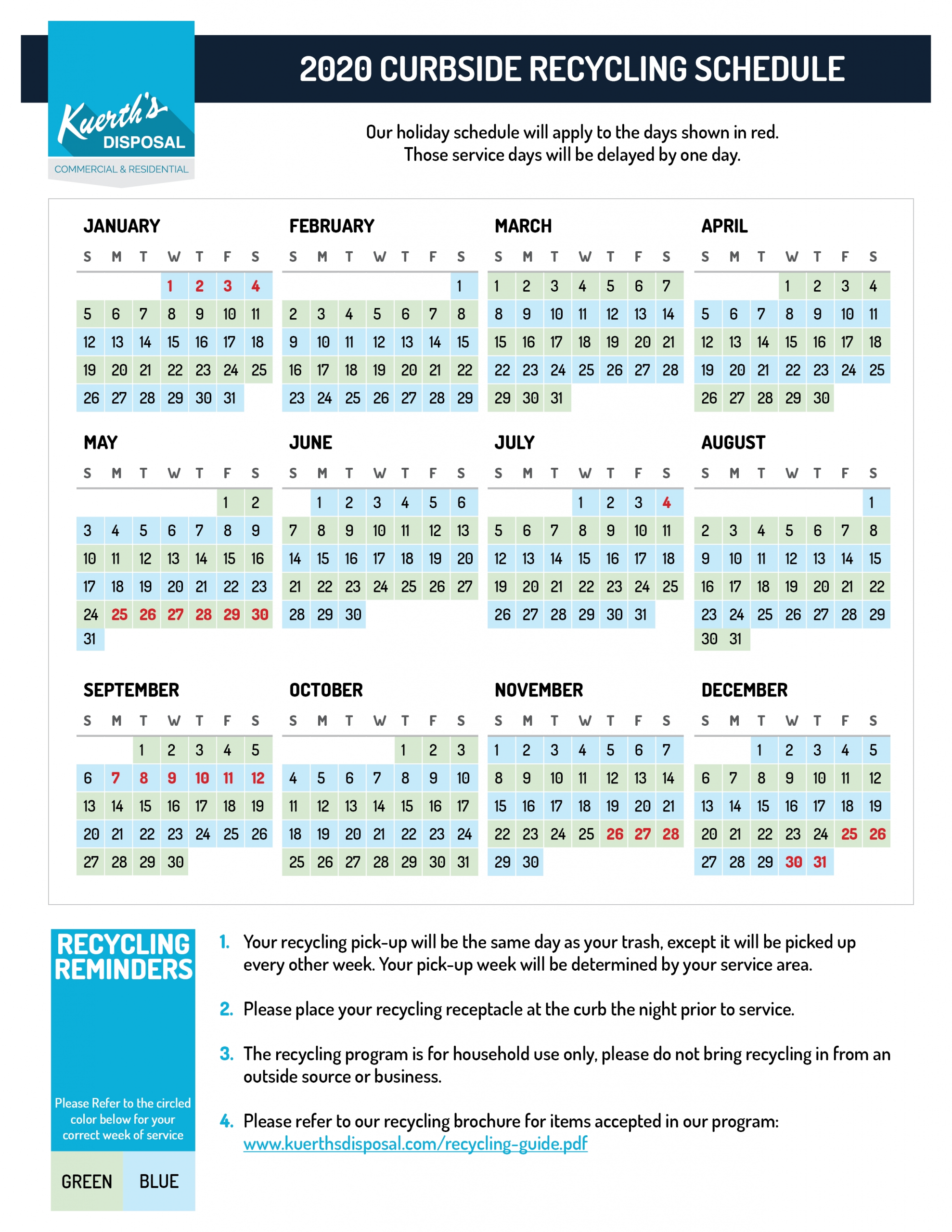 Create Your Recycling Schedule 2021