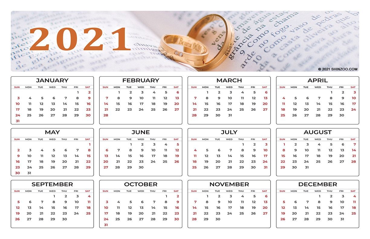 Love Is Forever: 2021 Calendar 11X17 Printable Template