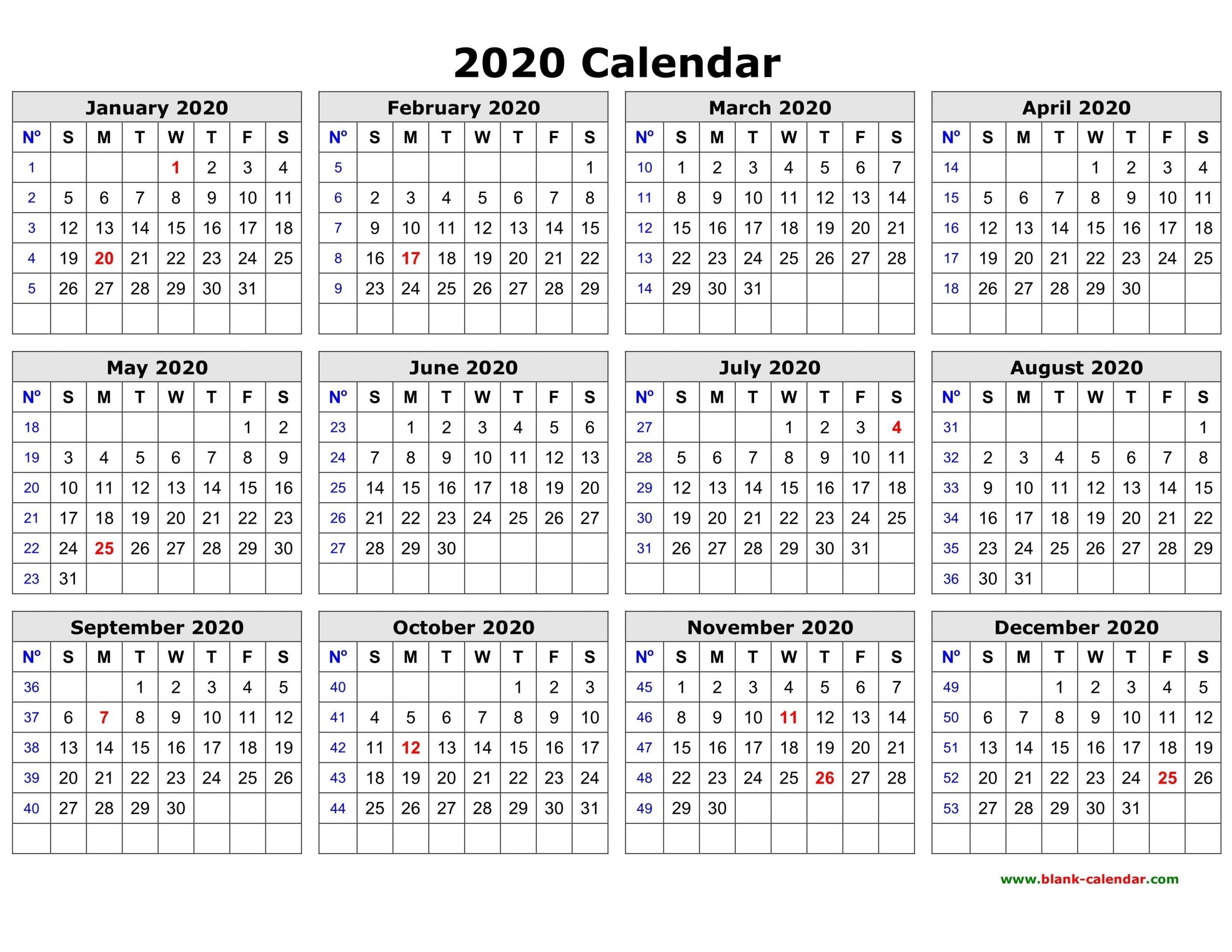 Lovely Printable Calendar 2020 Year – Delightful In Order To