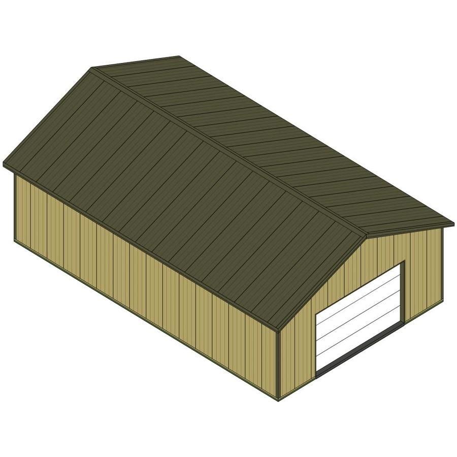 Master Building Components Taupe 30-Ft W X 10-Ft H X 48-Ft L Pole Barn Kit