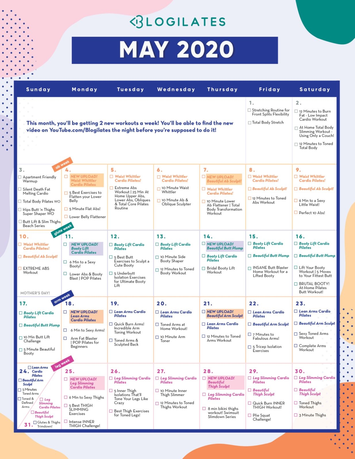 May 2020 Cal - Large – Blogilates