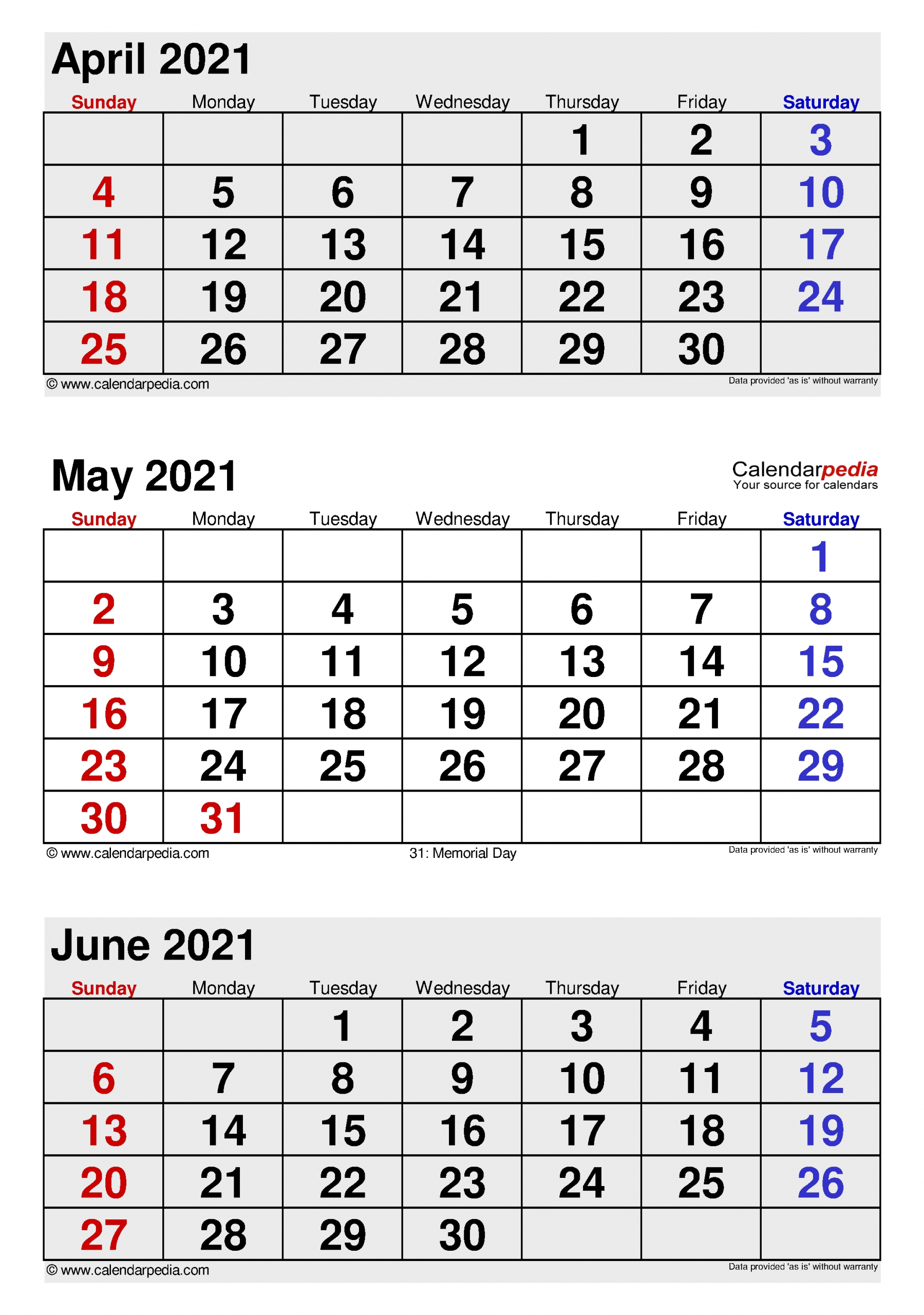 How To 2021 Printable Calendar 4 Months Per Page Get Your Calendar