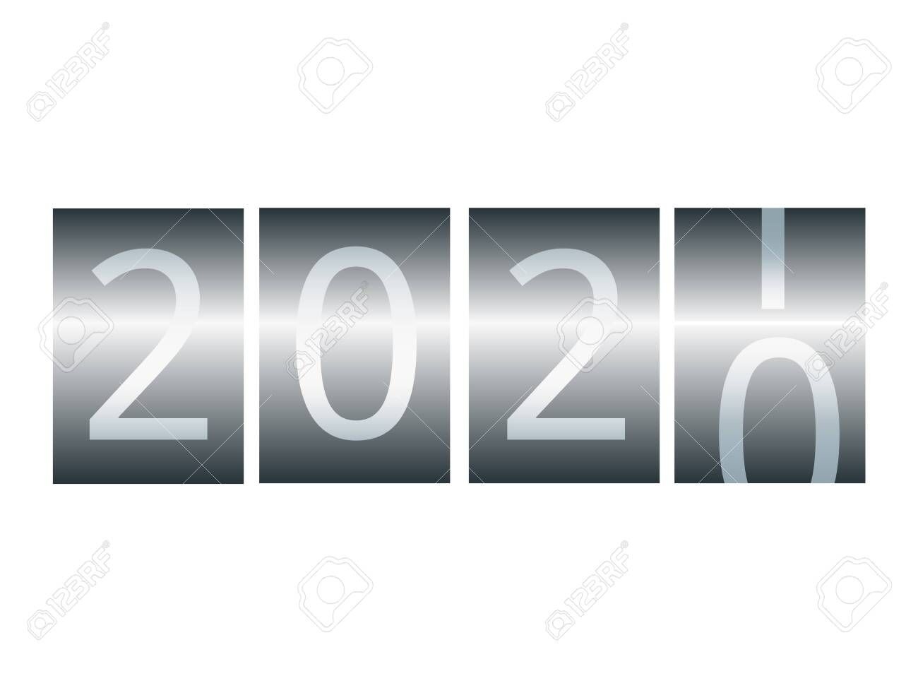 New Year Counter. Calendar For 2020-2021, Stylized As A Taxi..