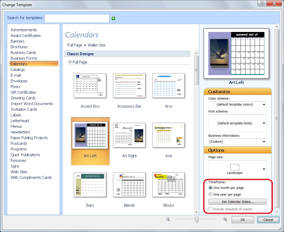 Personalize A Calendar For New Year In Publisher - Microsoft